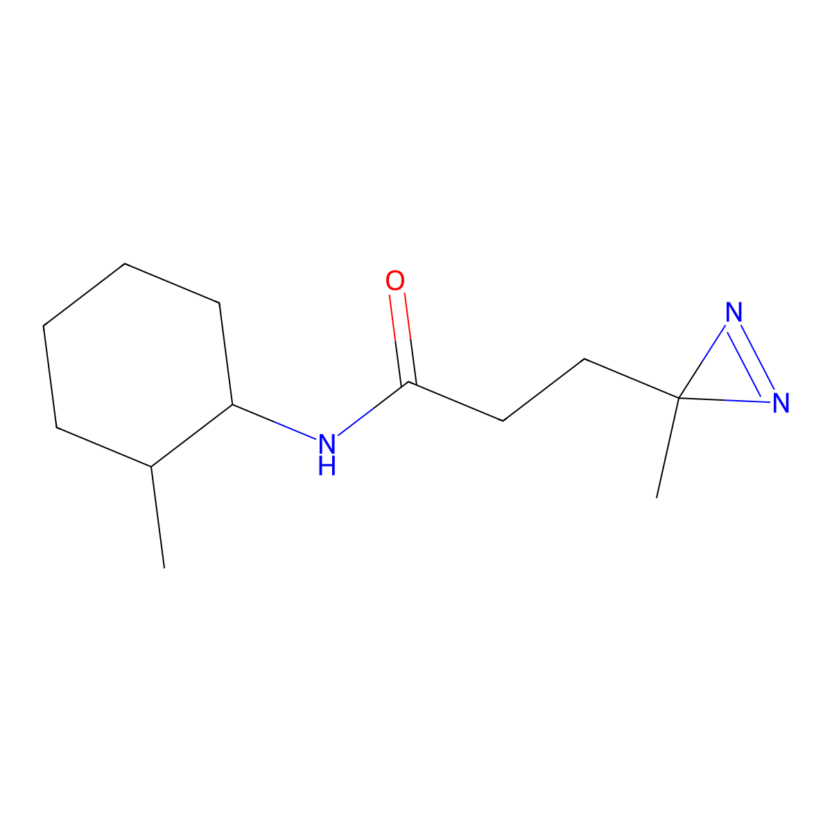 3-(3-methyl-3H-diazirin-3-yl)-N-(2-methylcyclohexyl)propanamide molecular structure, CAS 3054543-22-2