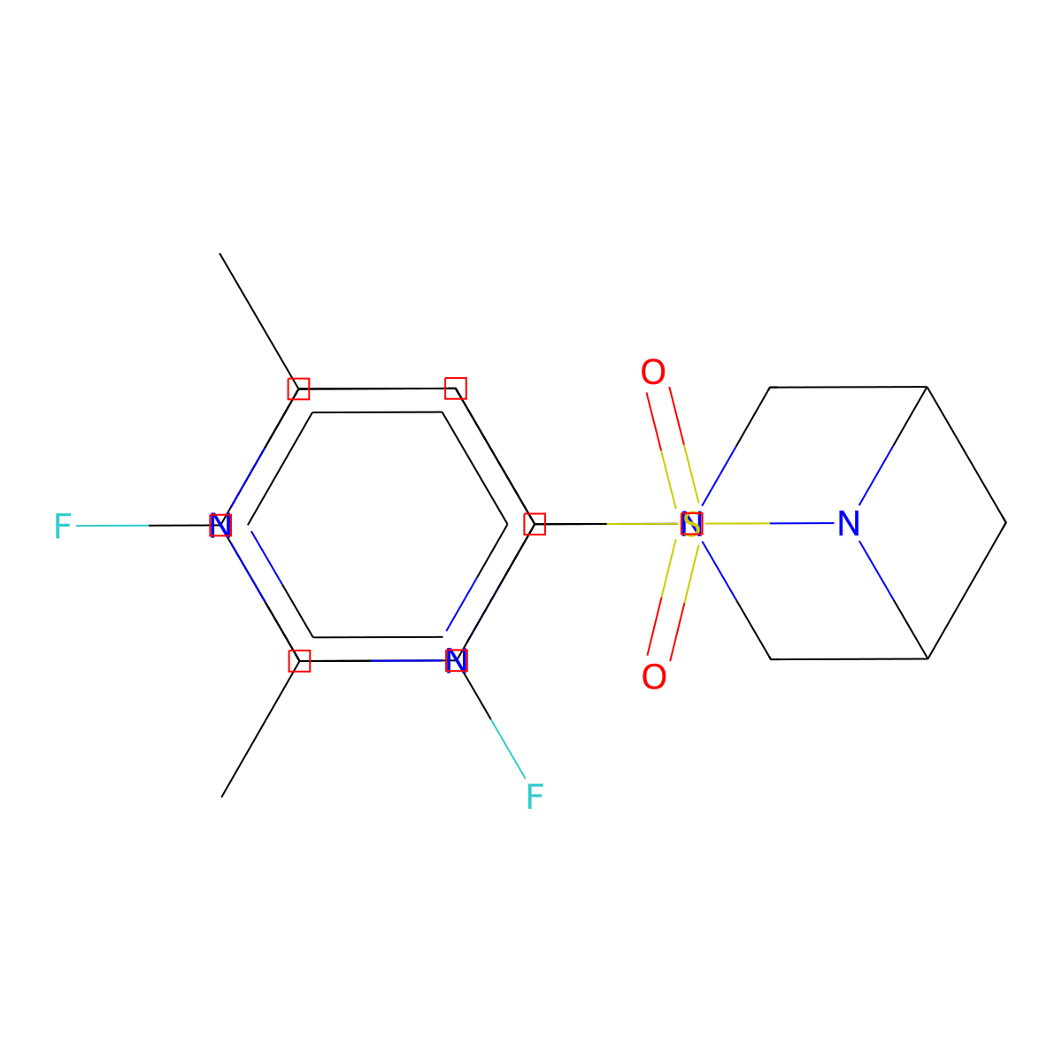 6-(2,4-Difluorobenzenesulfonyl)-3-(2,6-dimethylpyrimidin-4-yl)-3,6-diazabicyclo[3.1.1]heptane molecular structure, CAS 3054543-29-9