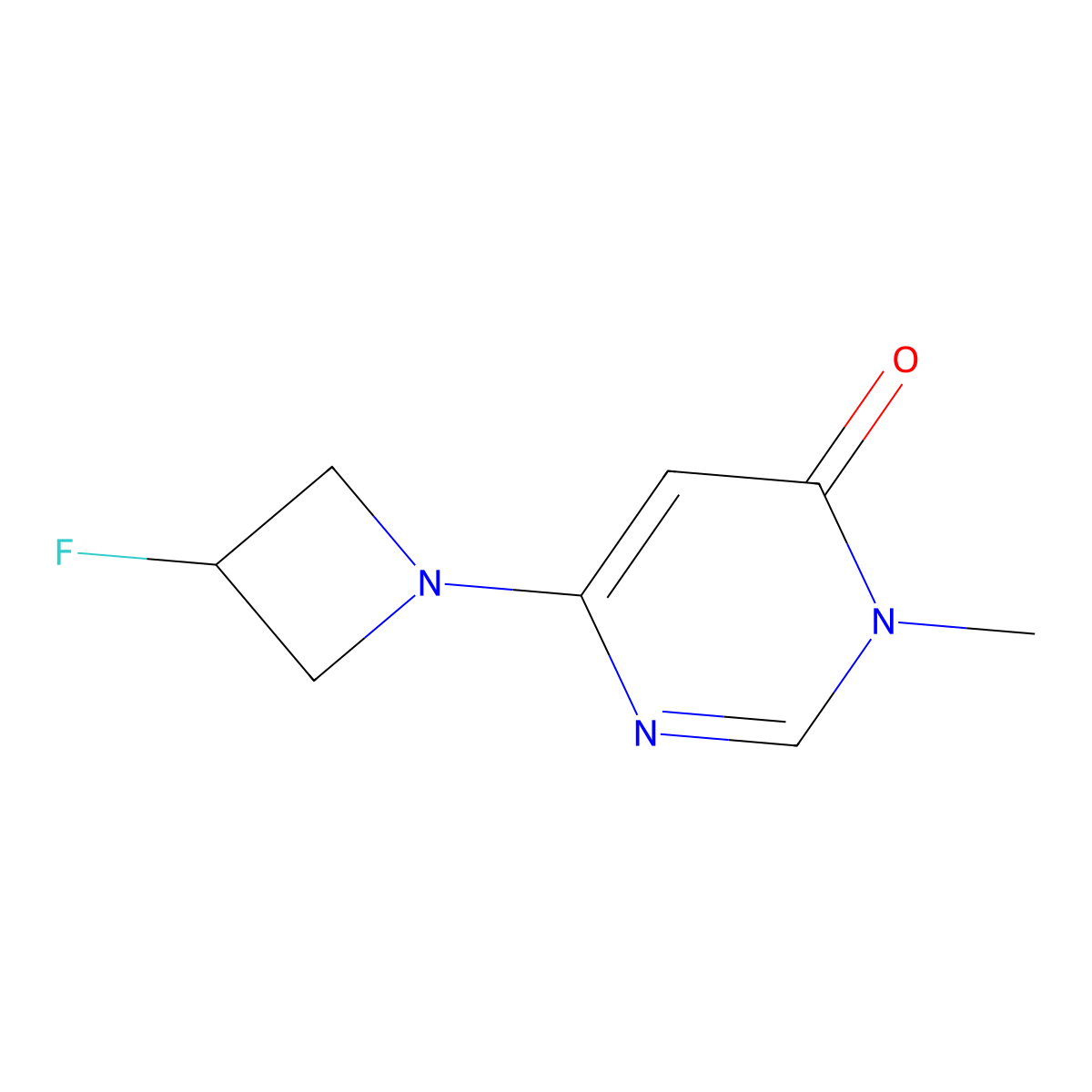 6-(3-Fluoroazetidin-1-yl)-3-methyl-3,4-dihydropyrimidin-4-one molecular structure, CAS 3054543-39-1