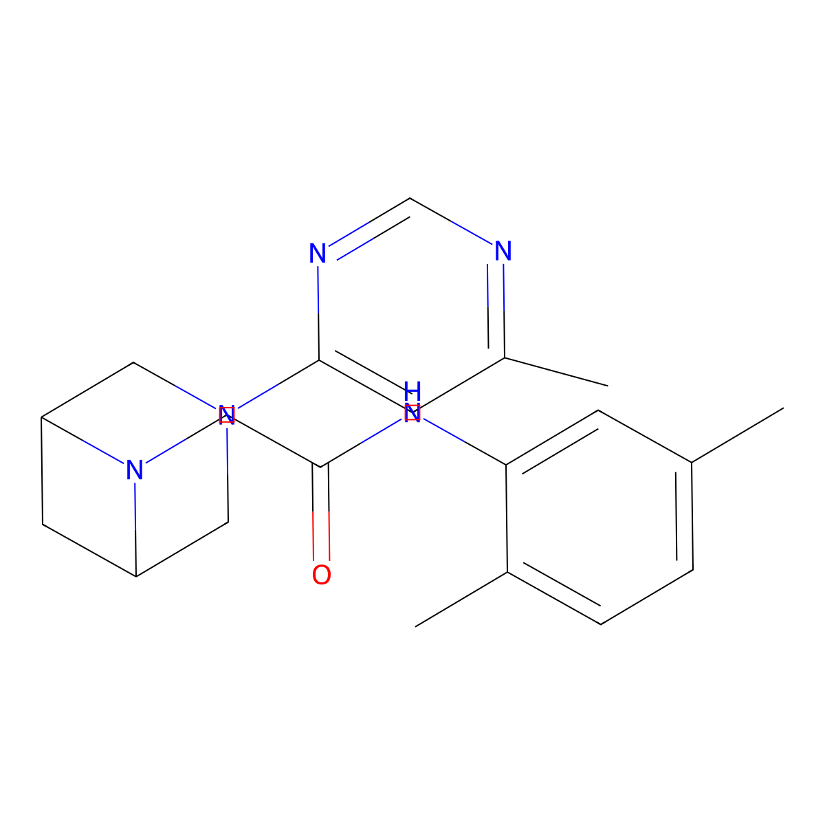 N-(2,5-dimethylphenyl)-2-[3-(6-methylpyrimidin-4-yl)-3,6-diazabicyclo[3.1.1]heptan-6-yl]acetamide molecular structure, CAS 3054543-45-9