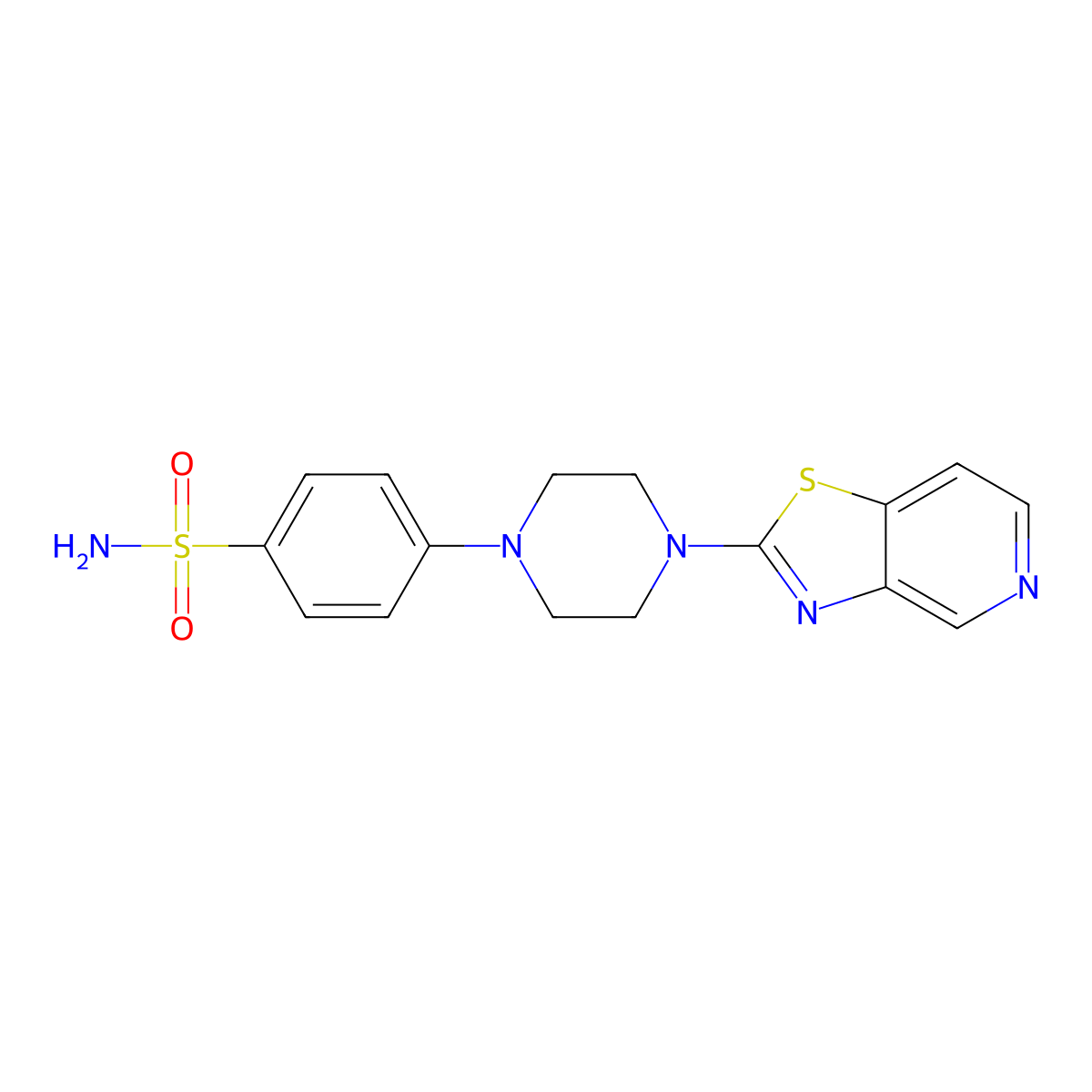4-(4-{[1,3]Thiazolo[4,5-c]pyridin-2-yl}piperazin-1-yl)benzene-1-sulfonamide molecular structure, CAS 3054543-54-0