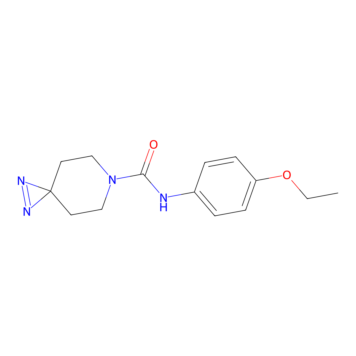 N-(4-ethoxyphenyl)-1,2,6-triazaspiro[2.5]oct-1-ene-6-carboxamide molecular structure, CAS 3054543-55-1