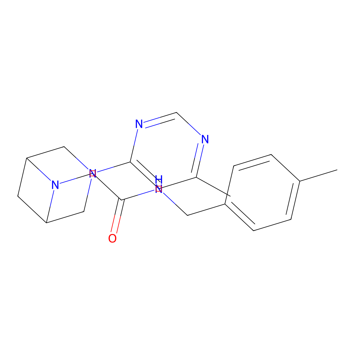 N-[(4-methylphenyl)methyl]-2-[3-(6-methylpyrimidin-4-yl)-3,6-diazabicyclo[3.1.1]heptan-6-yl]acetamide molecular structure, CAS 3054543-64-2