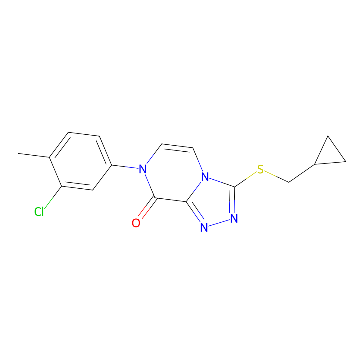 7-(3-chloro-4-methylphenyl)-3-[(cyclopropylmethyl)sulfanyl]-7H,8H-[1,2,4]triazolo[4,3-a]pyrazin-8-one molecular structure, CAS 3054543-65-3