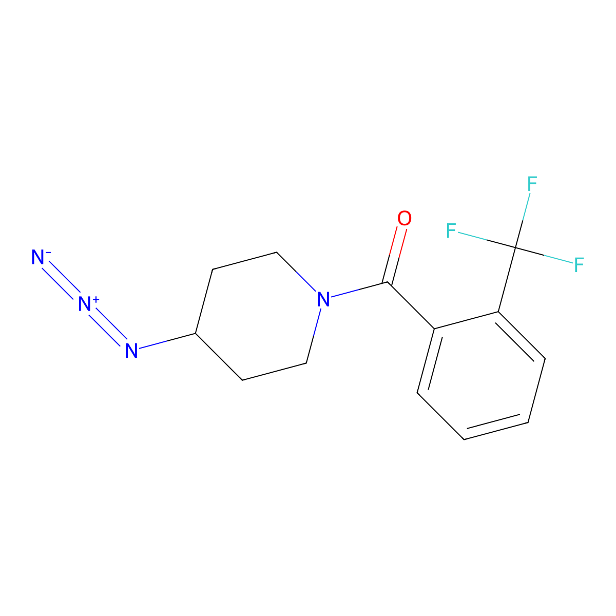 4-Azido-1-[2-(trifluoromethyl)benzoyl]piperidine molecular structure, CAS 3054543-74-4