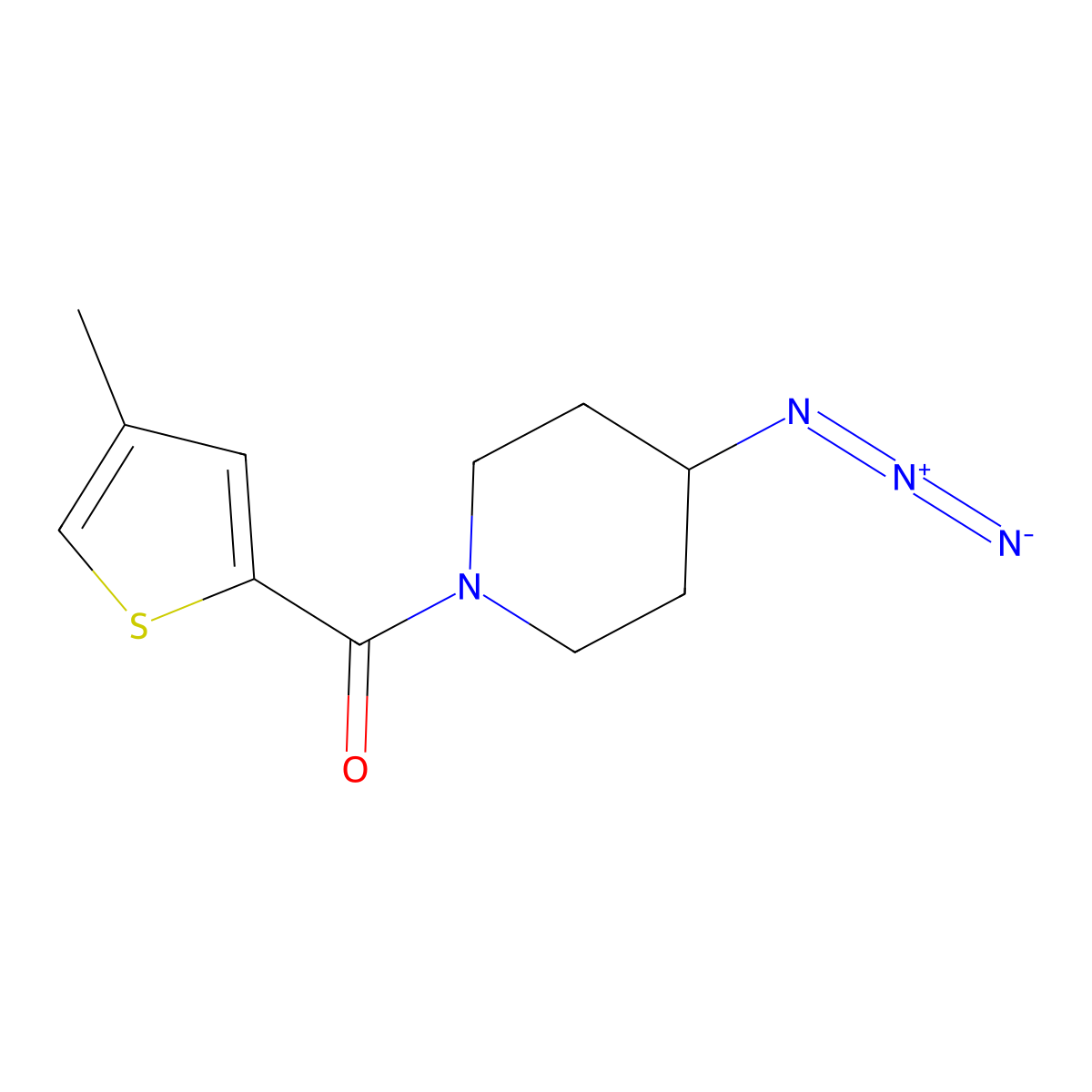 4-Azido-1-(4-methylthiophene-2-carbonyl)piperidine molecular structure, CAS 3054543-75-5