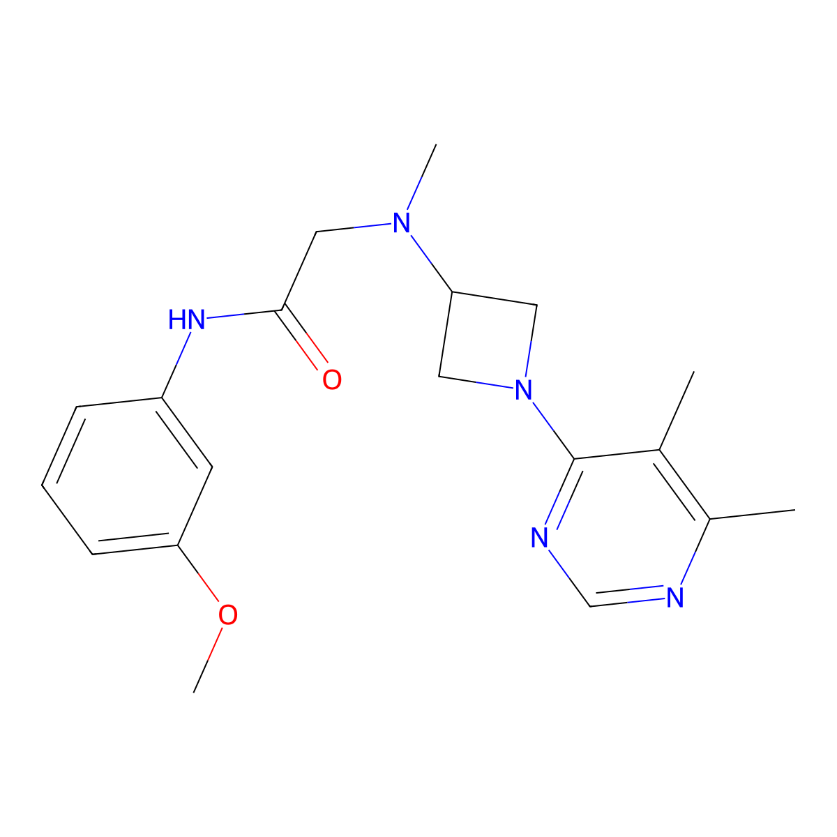 2-{[1-(5,6-dimethylpyrimidin-4-yl)azetidin-3-yl](methyl)amino}-N-(3-methoxyphenyl)acetamide molecular structure, CAS 3054543-89-1