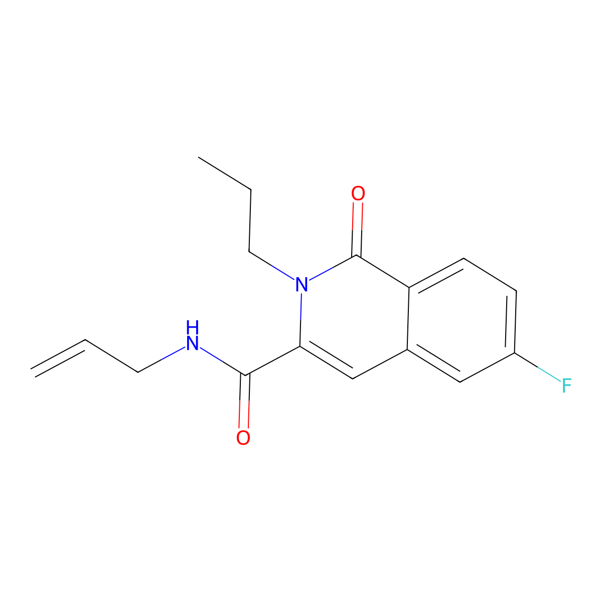 6-fluoro-1-oxo-N-(prop-2-en-1-yl)-2-propyl-1,2-dihydroisoquinoline-3-carboxamide molecular structure, CAS 3054543-94-8