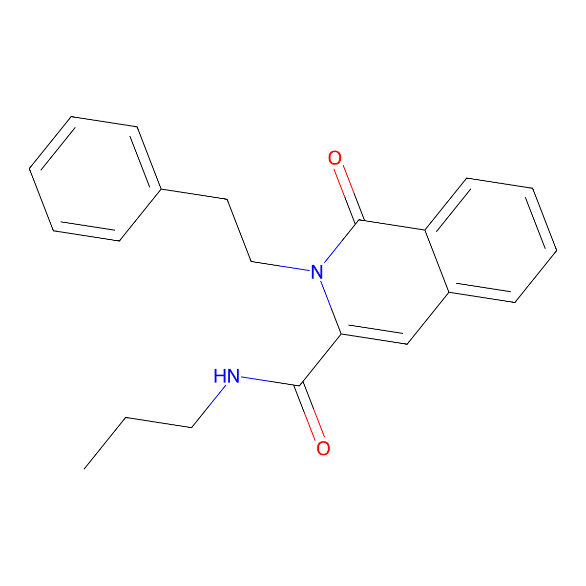 1-oxo-2-(2-phenylethyl)-N-propyl-1,2-dihydroisoquinoline-3-carboxamide molecular structure, CAS 3054544-00-9