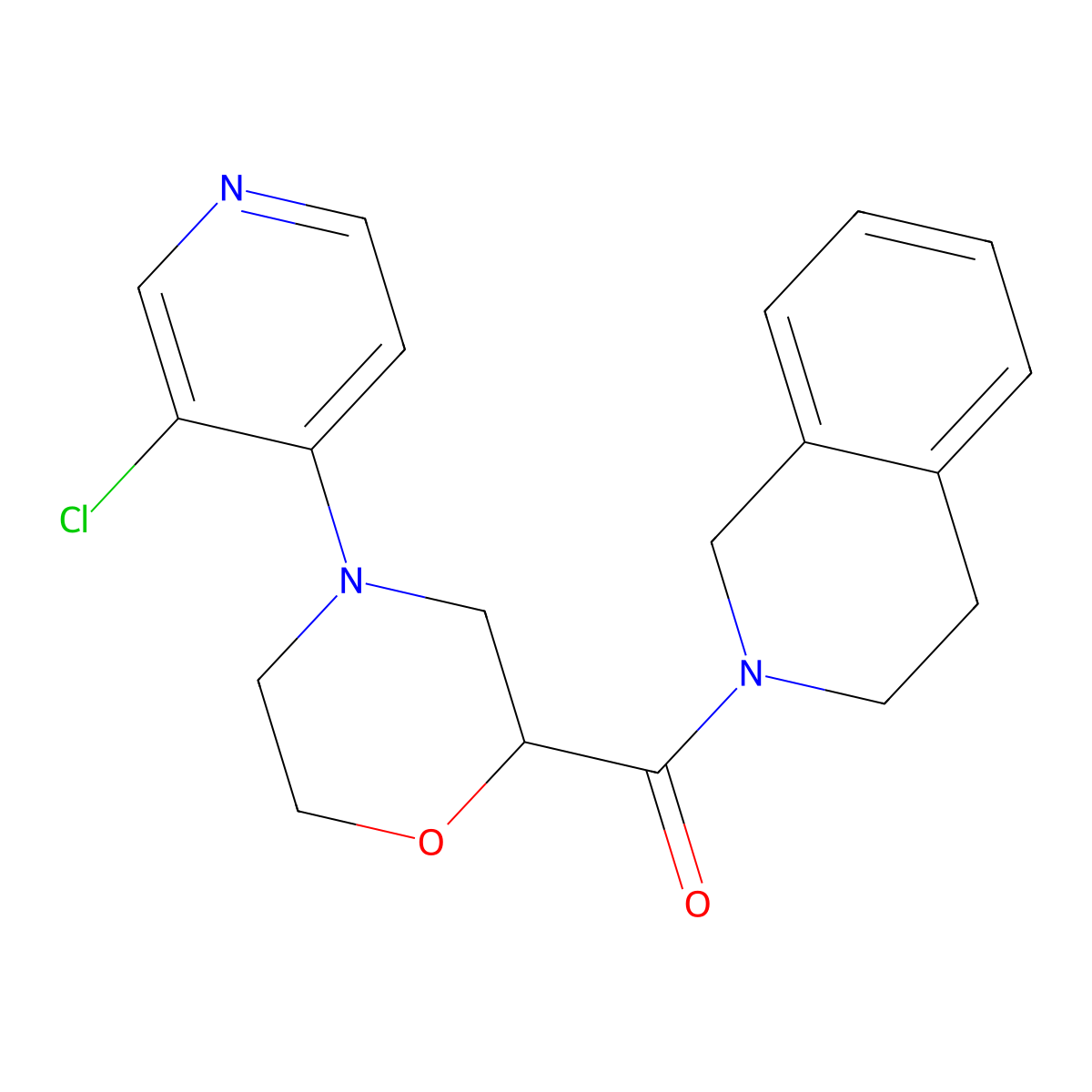 2-[4-(3-Chloropyridin-4-yl)morpholine-2-carbonyl]-1,2,3,4-tetrahydroisoquinoline molecular structure, CAS 3054544-22-5