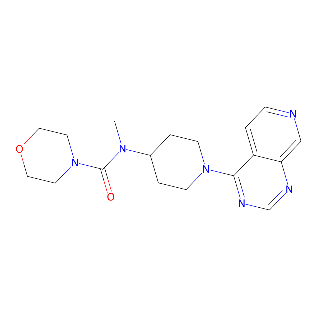 N-methyl-N-(1-{pyrido[3,4-d]pyrimidin-4-yl}piperidin-4-yl)morpholine-4-carboxamide molecular structure, CAS 3054544-25-8