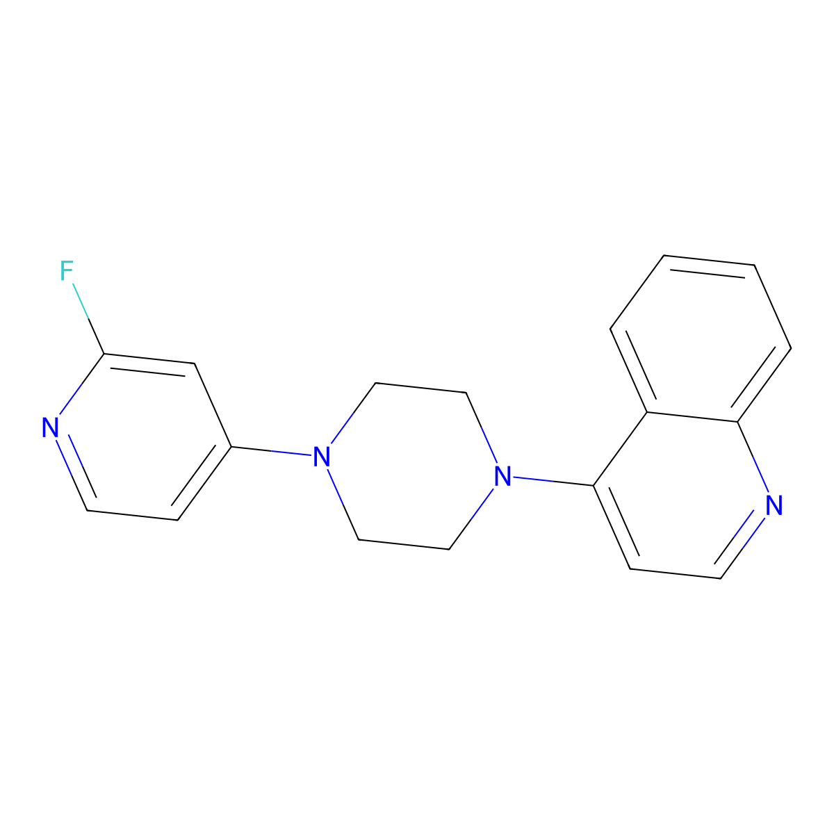 4-[4-(2-Fluoropyridin-4-yl)piperazin-1-yl]quinoline molecular structure, CAS 3054544-32-7