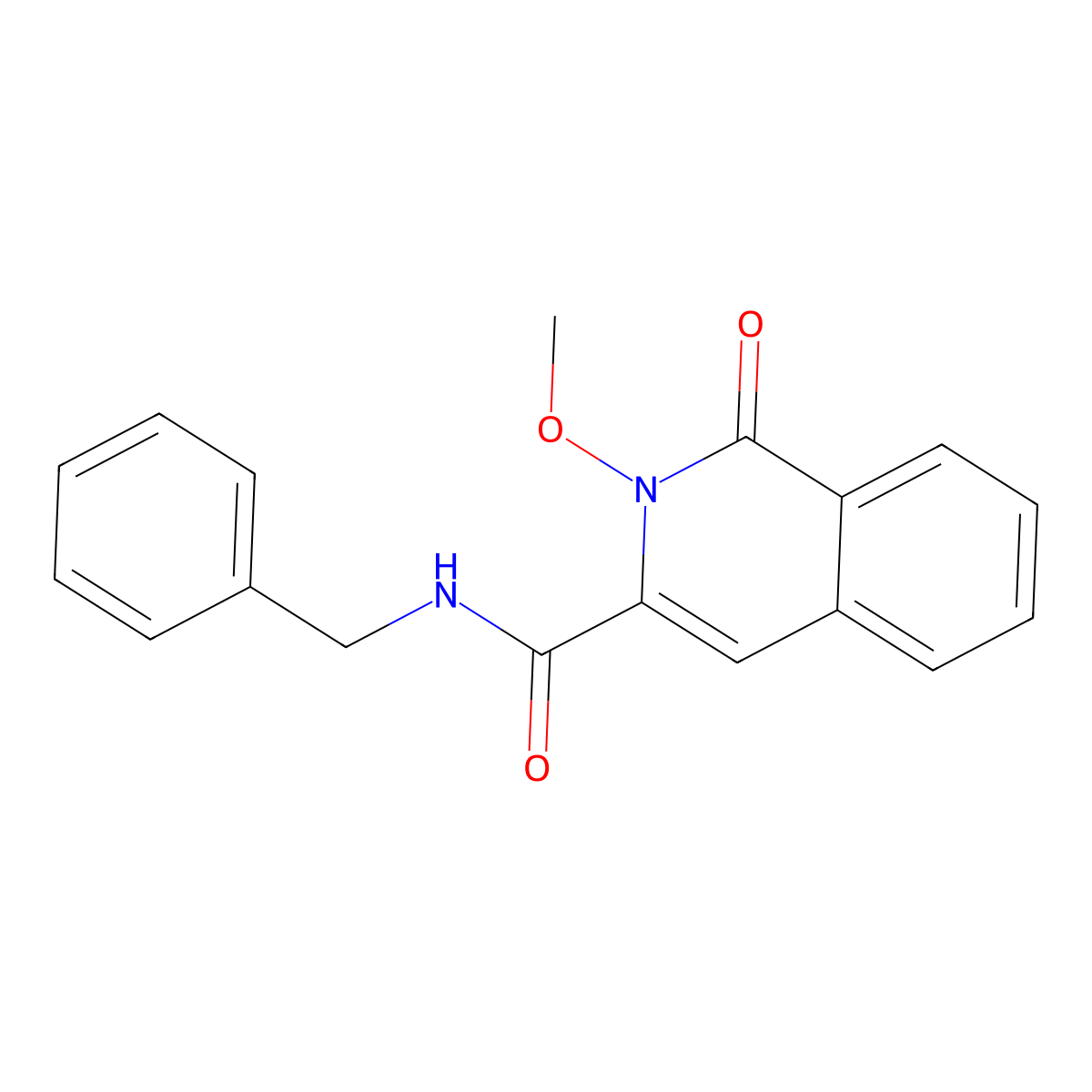 N-benzyl-2-methoxy-1-oxo-1,2-dihydroisoquinoline-3-carboxamide molecular structure, CAS 3054544-40-7