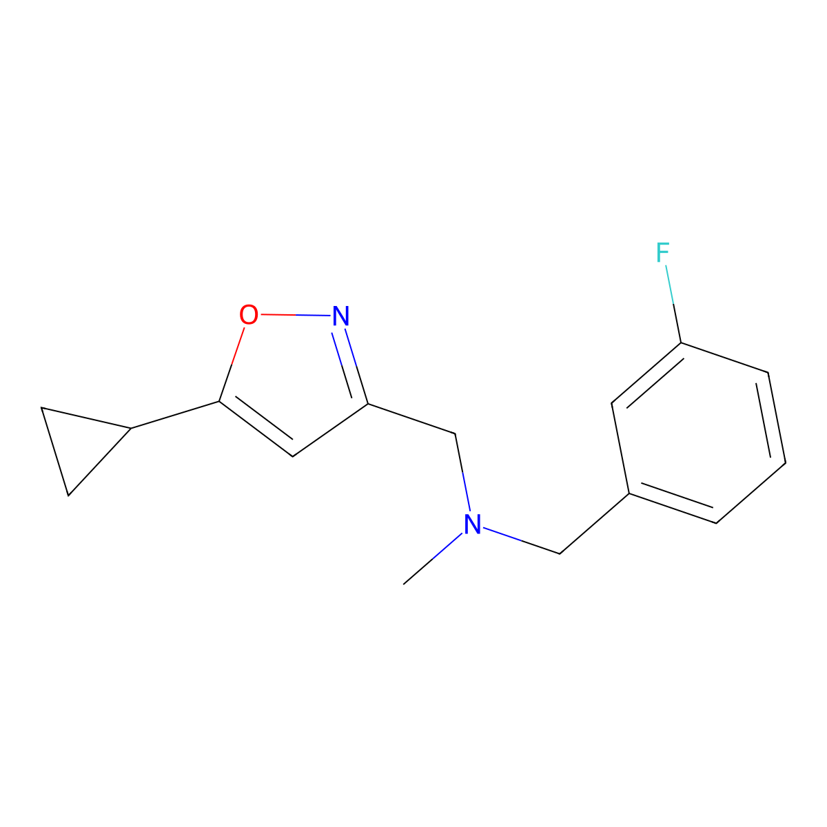 [(5-Cyclopropyl-1,2-oxazol-3-yl)methyl][(3-fluorophenyl)methyl]methylamine molecular structure, CAS 3054544-43-0