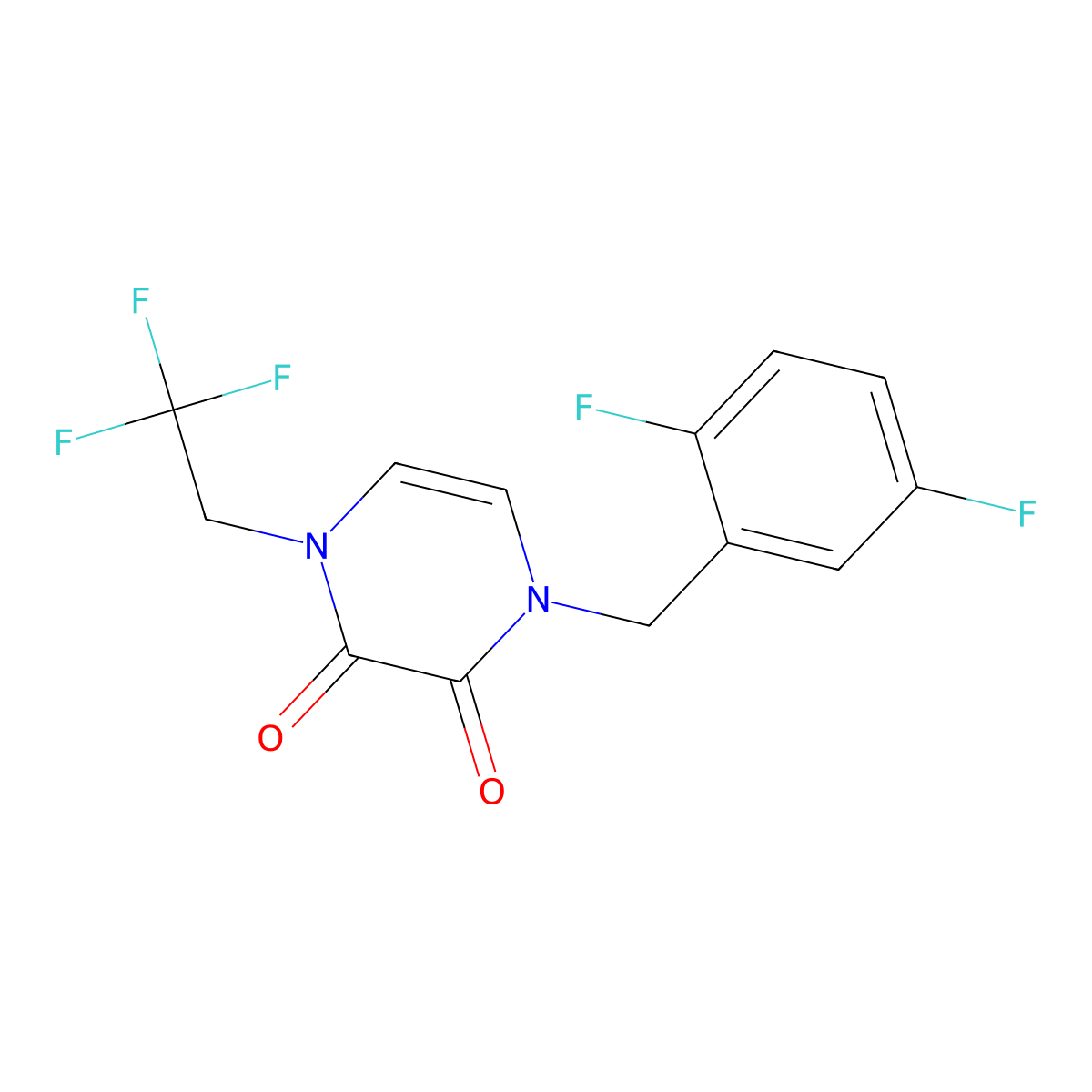 1-[(2,5-Difluorophenyl)methyl]-4-(2,2,2-trifluoroethyl)-1,2,3,4-tetrahydropyrazine-2,3-dione molecular structure, CAS 3054544-48-5