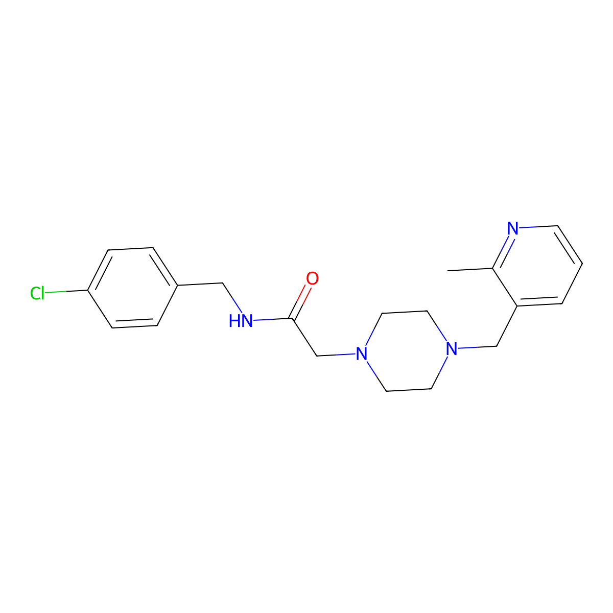 N-[(4-chlorophenyl)methyl]-2-{4-[(2-methylpyridin-3-yl)methyl]piperazin-1-yl}acetamide molecular structure, CAS 3054544-51-0