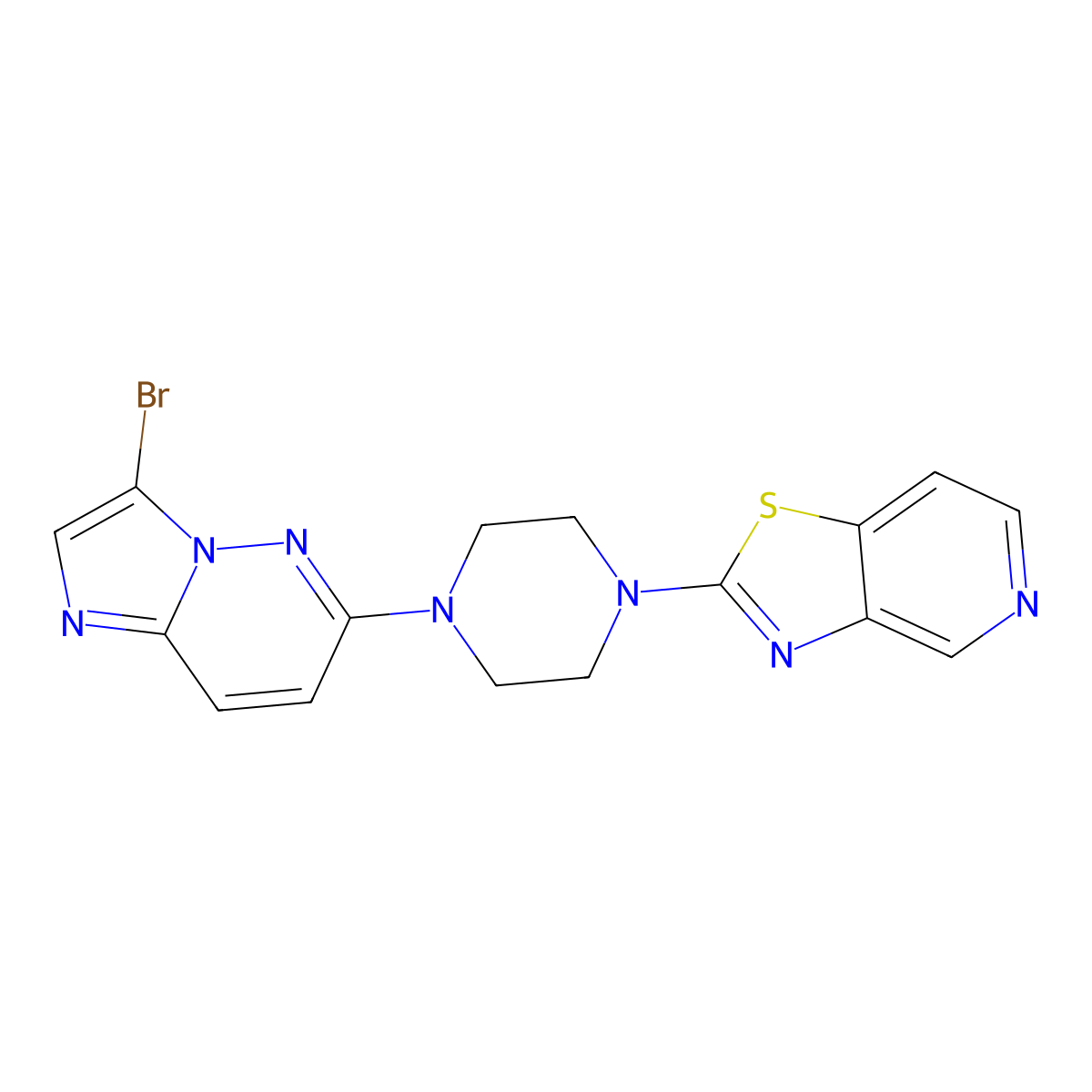 1-{3-Bromoimidazo[1,2-b]pyridazin-6-yl}-4-{[1,3]thiazolo[4,5-c]pyridin-2-yl}piperazine molecular structure, CAS 3054544-58-7