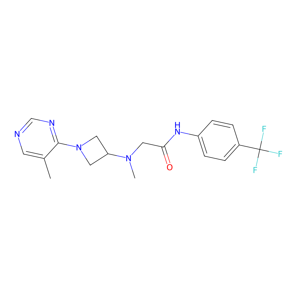 2-{methyl[1-(5-methylpyrimidin-4-yl)azetidin-3-yl]amino}-N-[4-(trifluoromethyl)phenyl]acetamide molecular structure, CAS 3054544-64-5