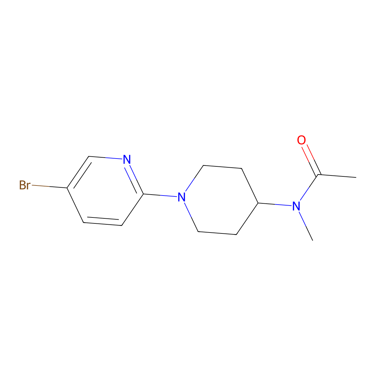 N-[1-(5-bromopyridin-2-yl)piperidin-4-yl]-N-methylacetamide molecular structure, CAS 3054544-72-5