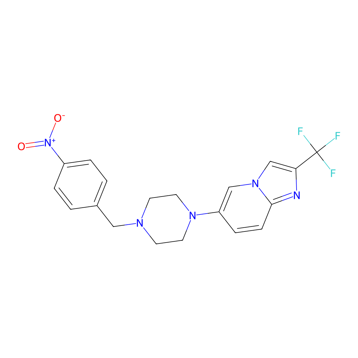 1-[(4-Nitrophenyl)methyl]-4-[2-(trifluoromethyl)imidazo[1,2-a]pyridin-6-yl]piperazine molecular structure, CAS 3054544-84-9