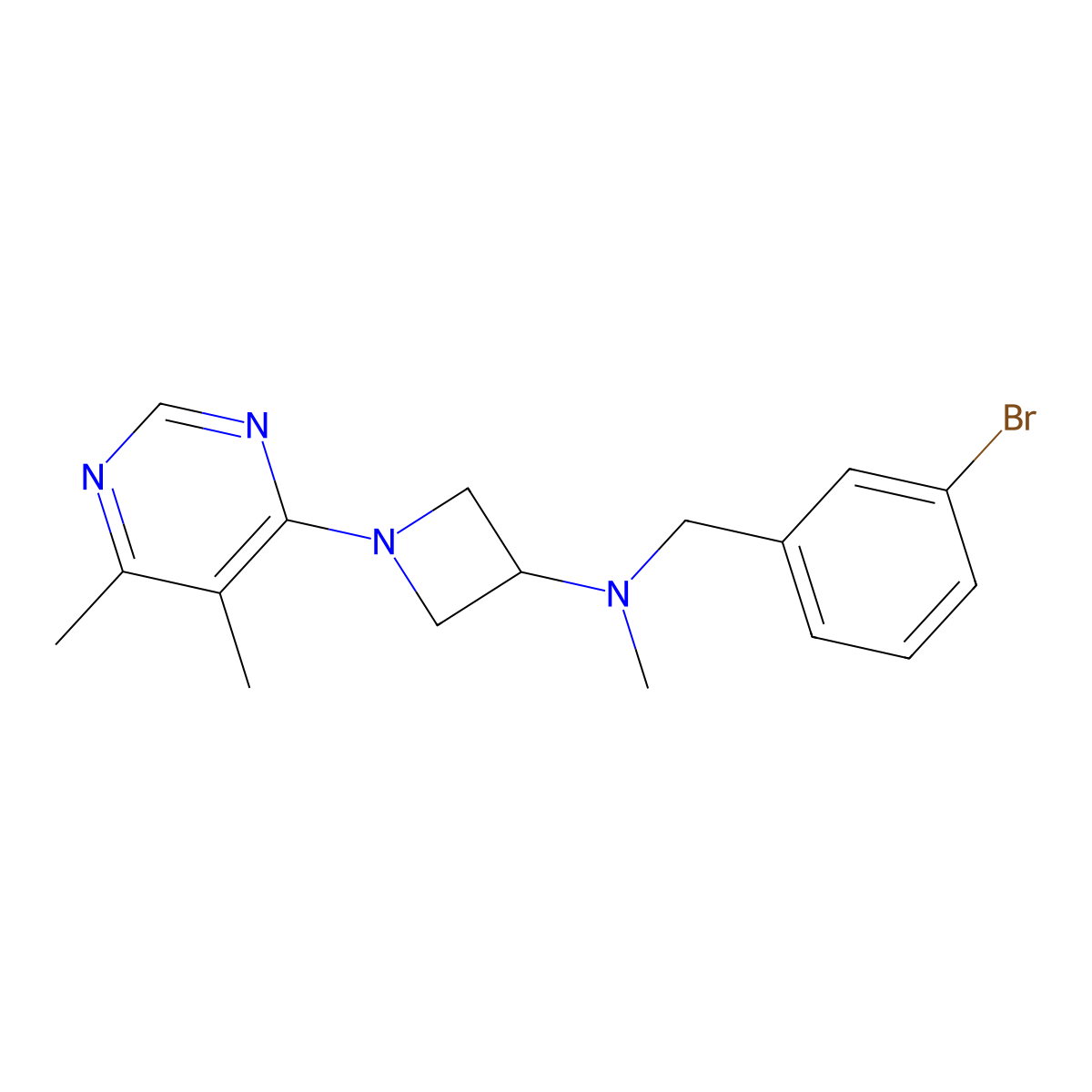 N-[(3-bromophenyl)methyl]-1-(5,6-dimethylpyrimidin-4-yl)-N-methylazetidin-3-amine molecular structure, CAS 3054544-91-8