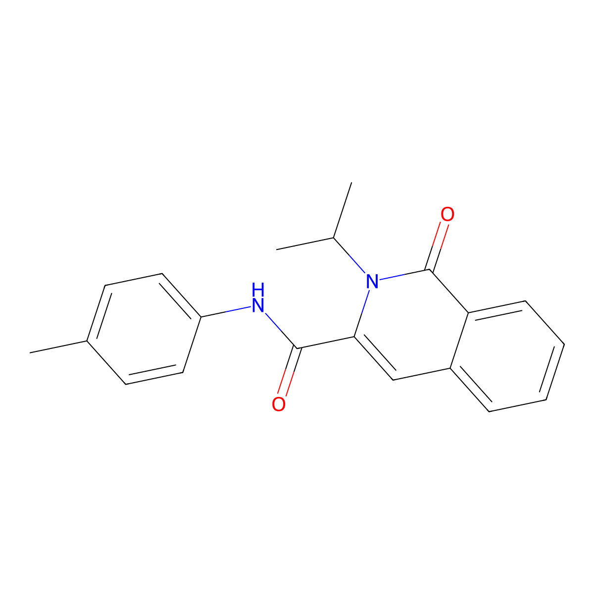 N-(4-methylphenyl)-1-oxo-2-(propan-2-yl)-1,2-dihydroisoquinoline-3-carboxamide molecular structure, CAS 3054544-92-9