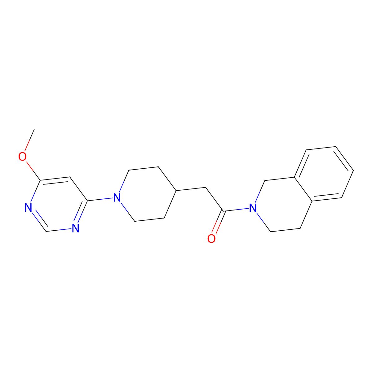 2-[1-(6-Methoxypyrimidin-4-yl)piperidin-4-yl]-1-(1,2,3,4-tetrahydroisoquinolin-2-yl)ethan-1-one molecular structure, CAS 3054544-96-3