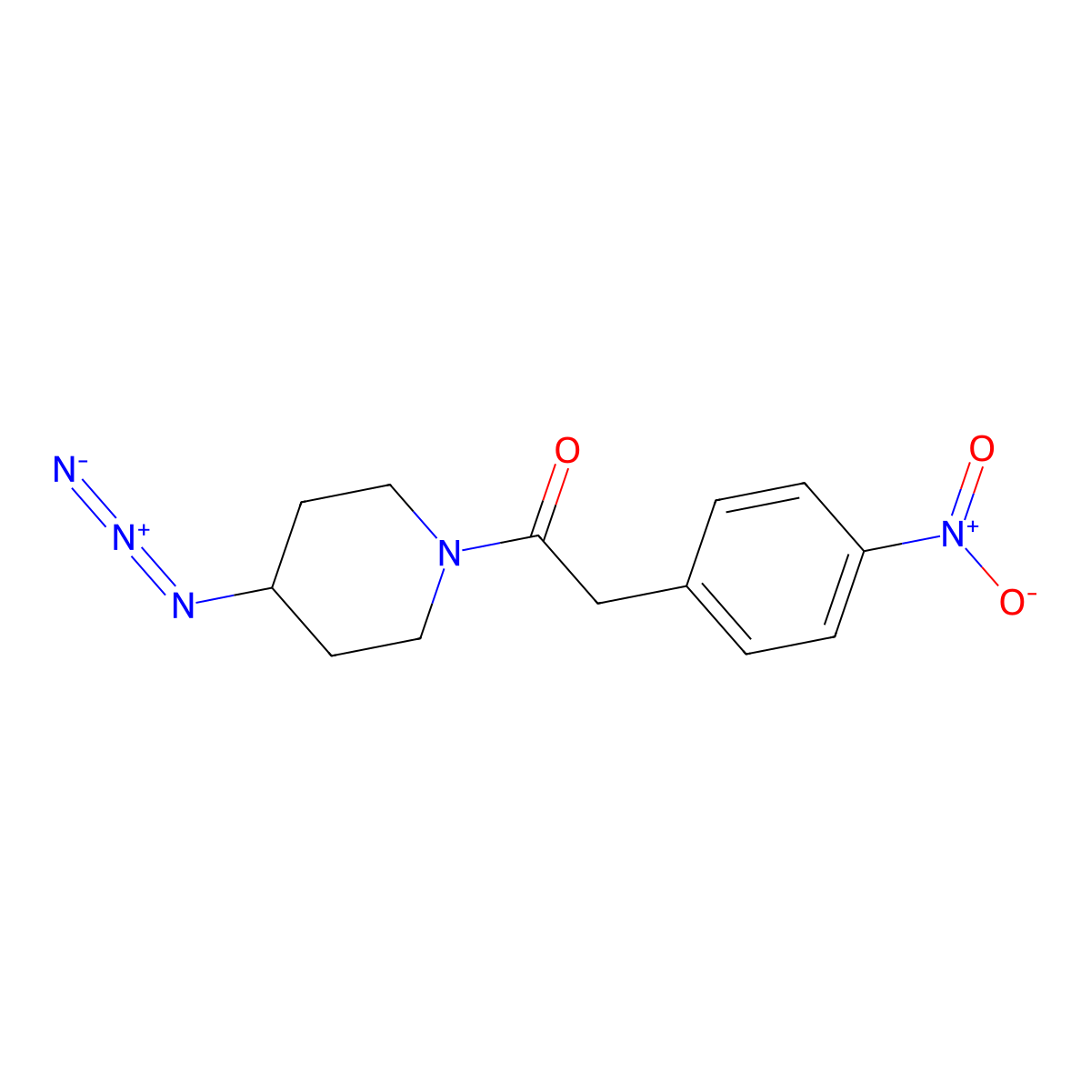 1-(4-Azidopiperidin-1-yl)-2-(4-nitrophenyl)ethan-1-one molecular structure, CAS 3054545-02-4