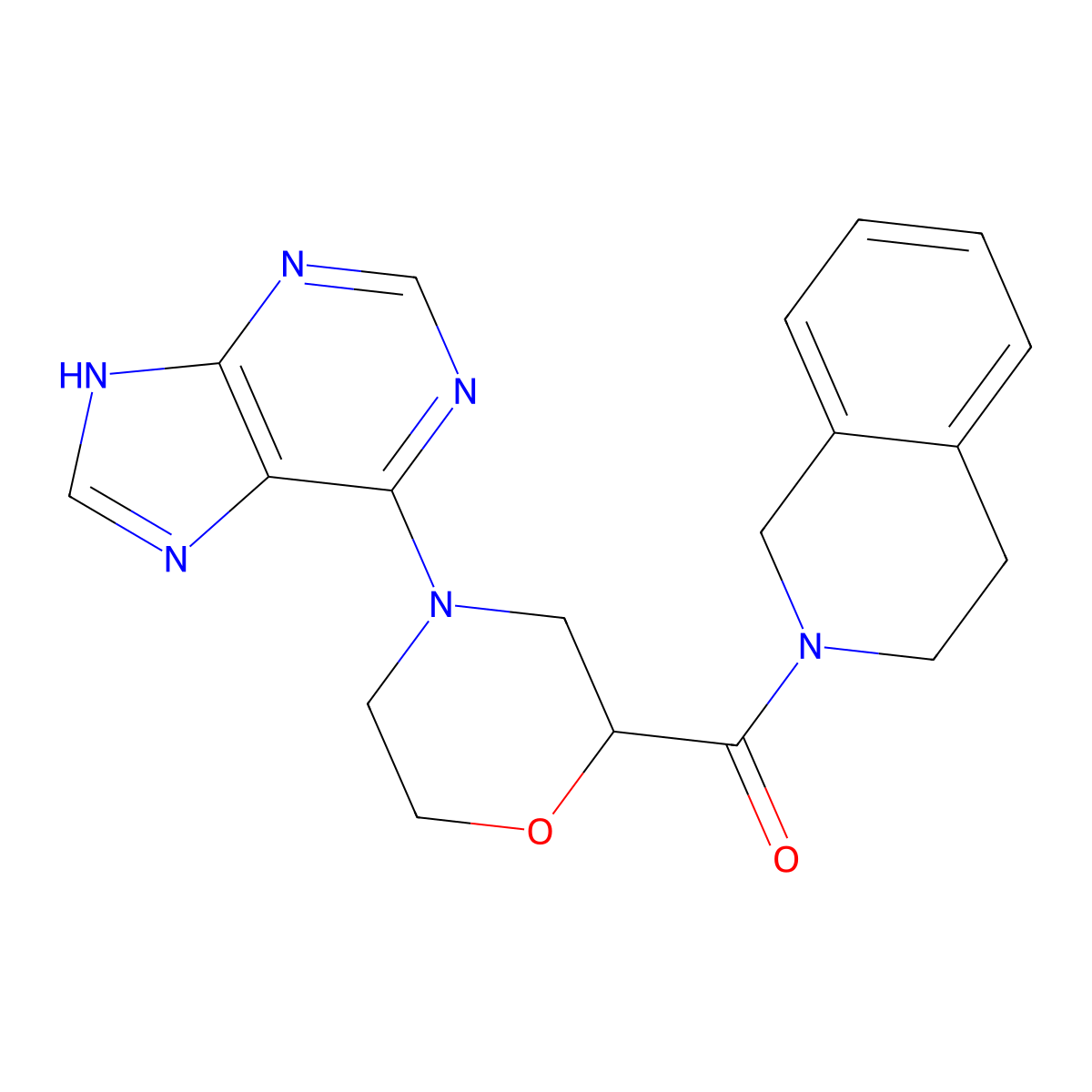 2-[4-(9H-purin-6-yl)morpholine-2-carbonyl]-1,2,3,4-tetrahydroisoquinoline molecular structure, CAS 3054545-06-8