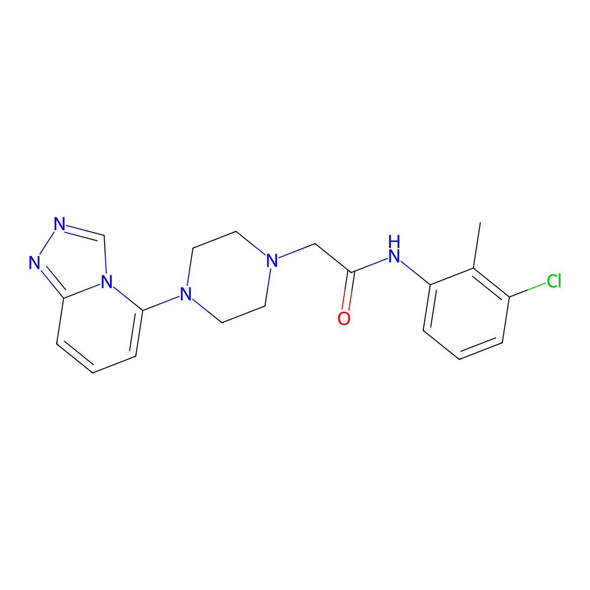 N-(3-chloro-2-methylphenyl)-2-(4-{[1,2,4]triazolo[4,3-a]pyridin-5-yl}piperazin-1-yl)acetamide molecular structure, CAS 3054545-14-8