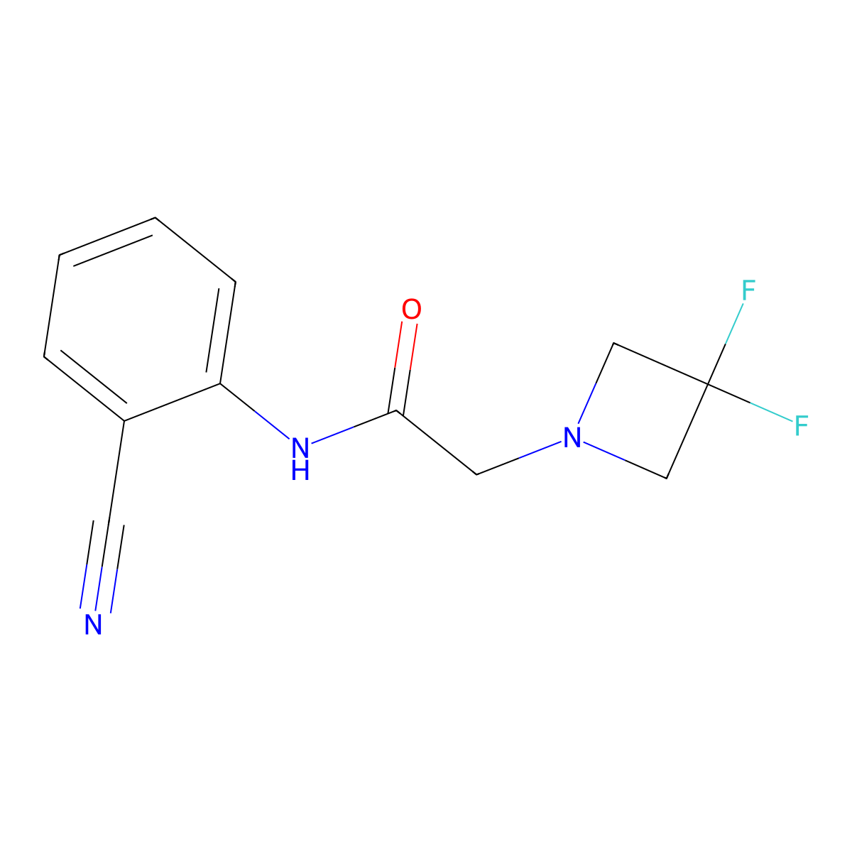 N-(2-cyanophenyl)-2-(3,3-difluoroazetidin-1-yl)acetamide molecular structure, CAS 3054545-18-2