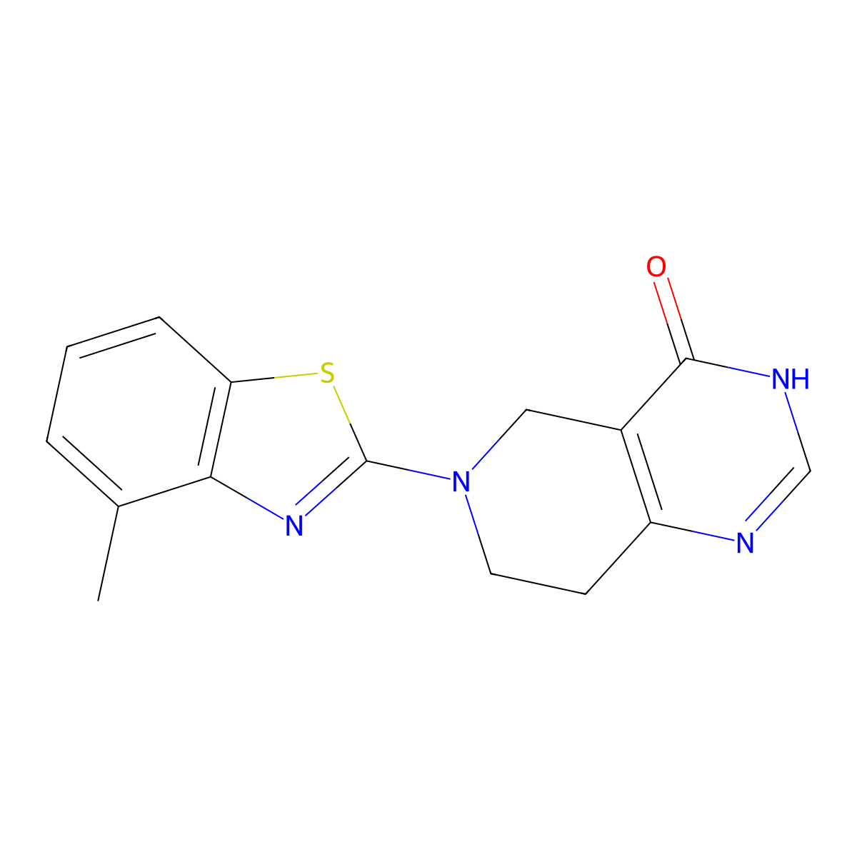6-(4-methyl-1,3-benzothiazol-2-yl)-3H,4H,5H,6H,7H,8H-pyrido[4,3-d]pyrimidin-4-one molecular structure, CAS 3054545-27-3