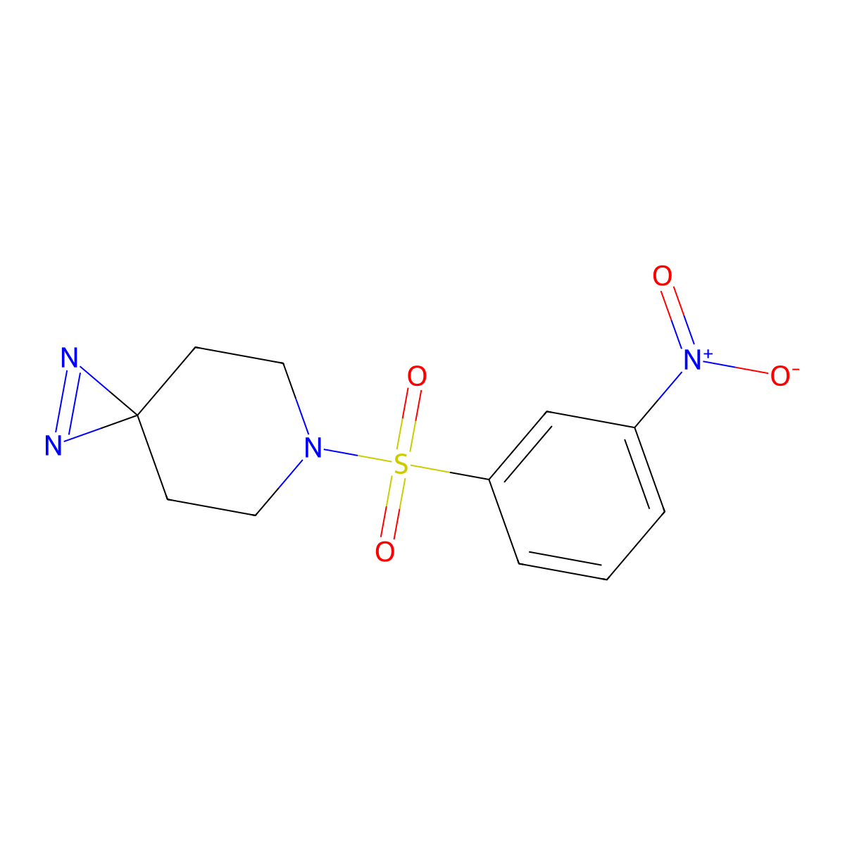 6-(3-Nitrobenzenesulfonyl)-1,2,6-triazaspiro[2.5]oct-1-ene molecular structure, CAS 3054545-38-6