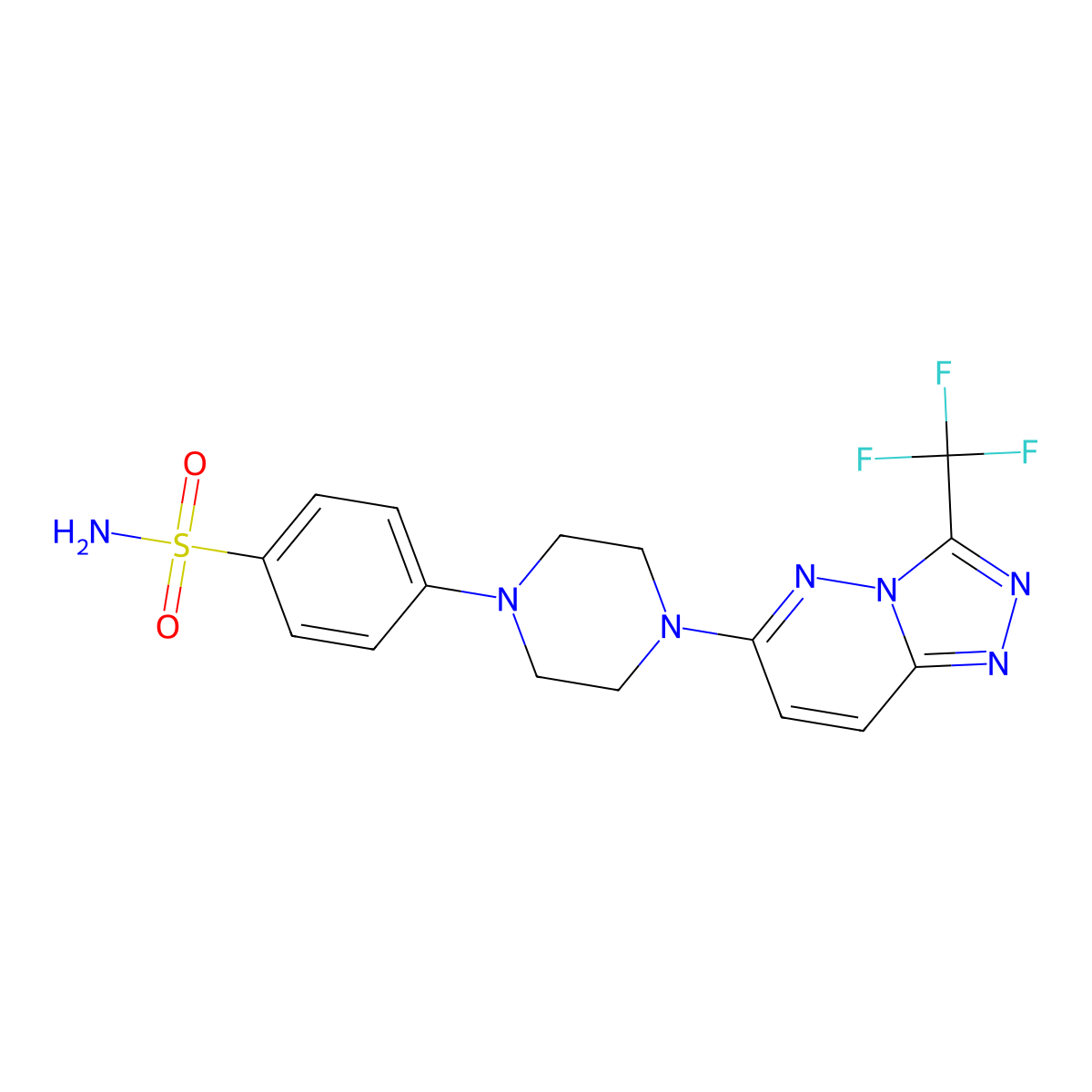 4-{4-[3-(Trifluoromethyl)-[1,2,4]triazolo[4,3-b]pyridazin-6-yl]piperazin-1-yl}benzene-1-sulfonamide molecular structure, CAS 3054545-63-7