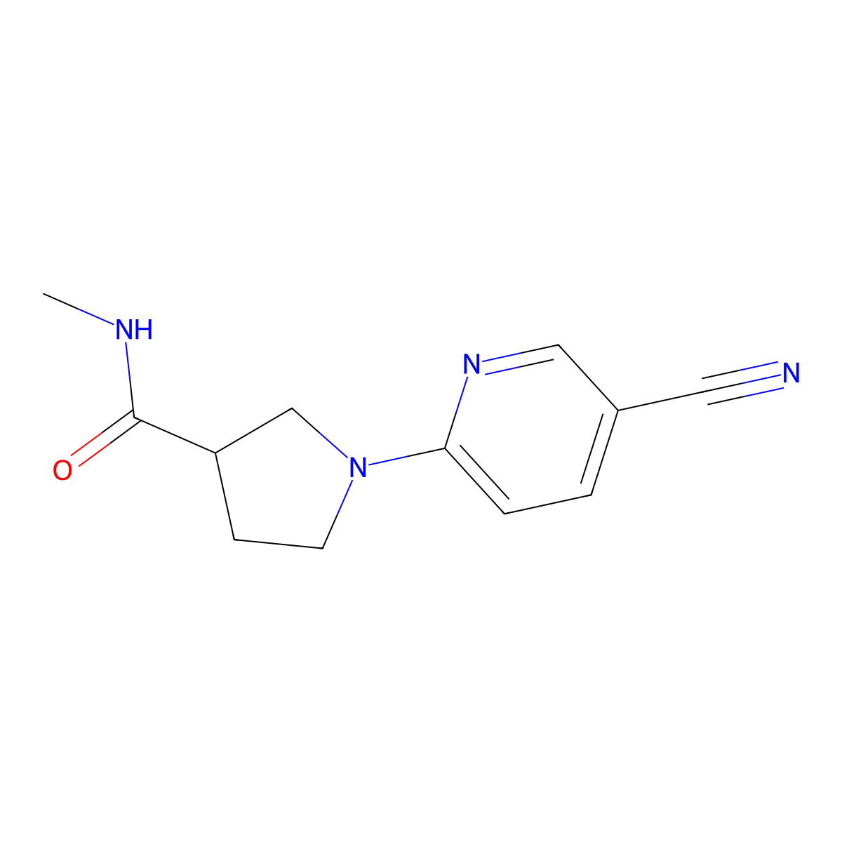 1-(5-cyanopyridin-2-yl)-N-methylpyrrolidine-3-carboxamide molecular structure, CAS 3054545-68-2