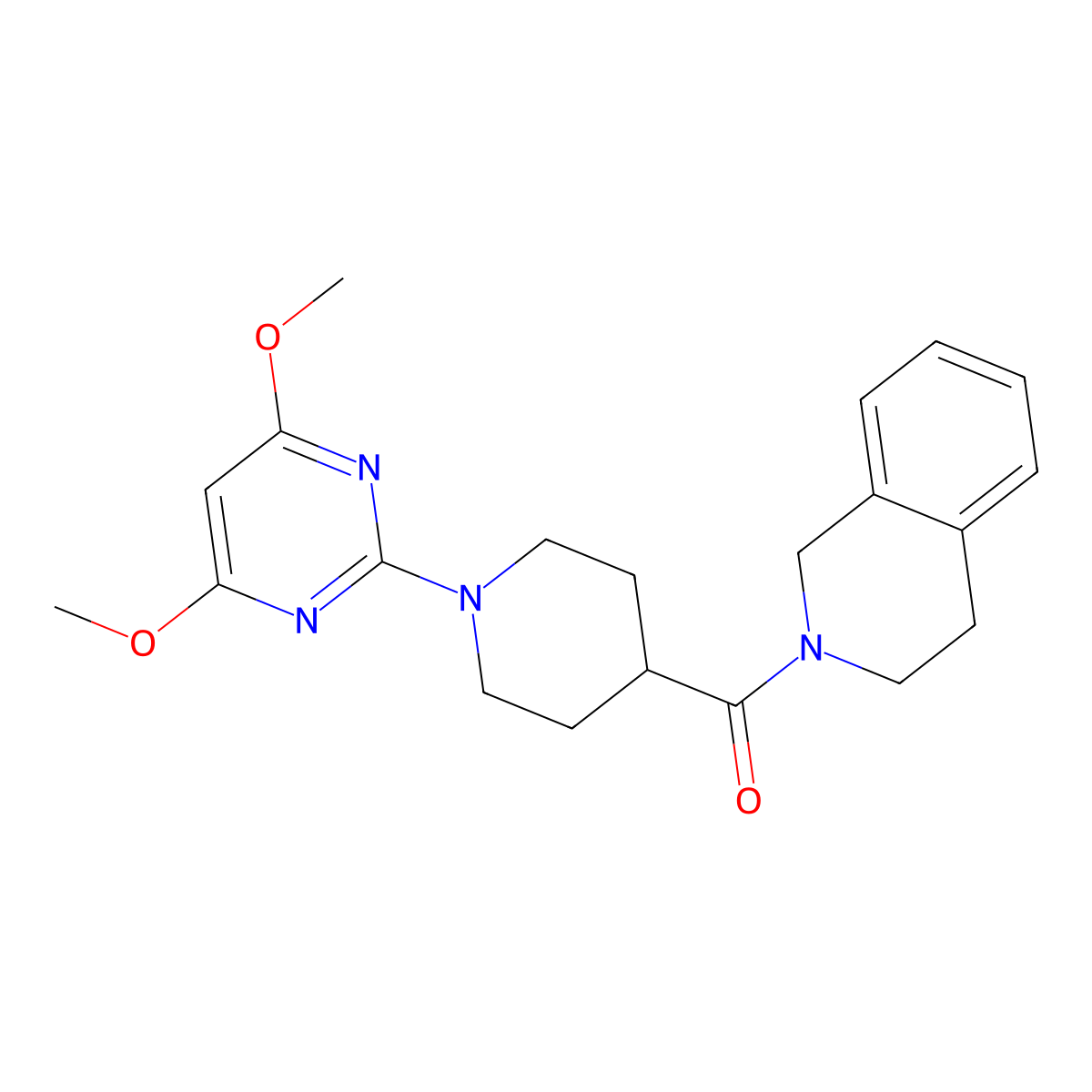 2-[1-(4,6-Dimethoxypyrimidin-2-yl)piperidine-4-carbonyl]-1,2,3,4-tetrahydroisoquinoline molecular structure, CAS 3054545-70-6