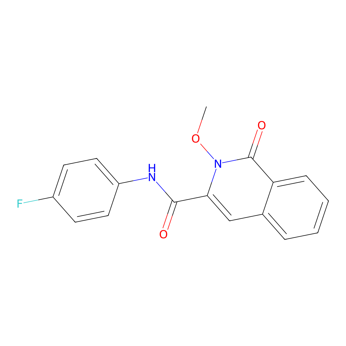 N-(4-fluorophenyl)-2-methoxy-1-oxo-1,2-dihydroisoquinoline-3-carboxamide molecular structure, CAS 3054545-78-4