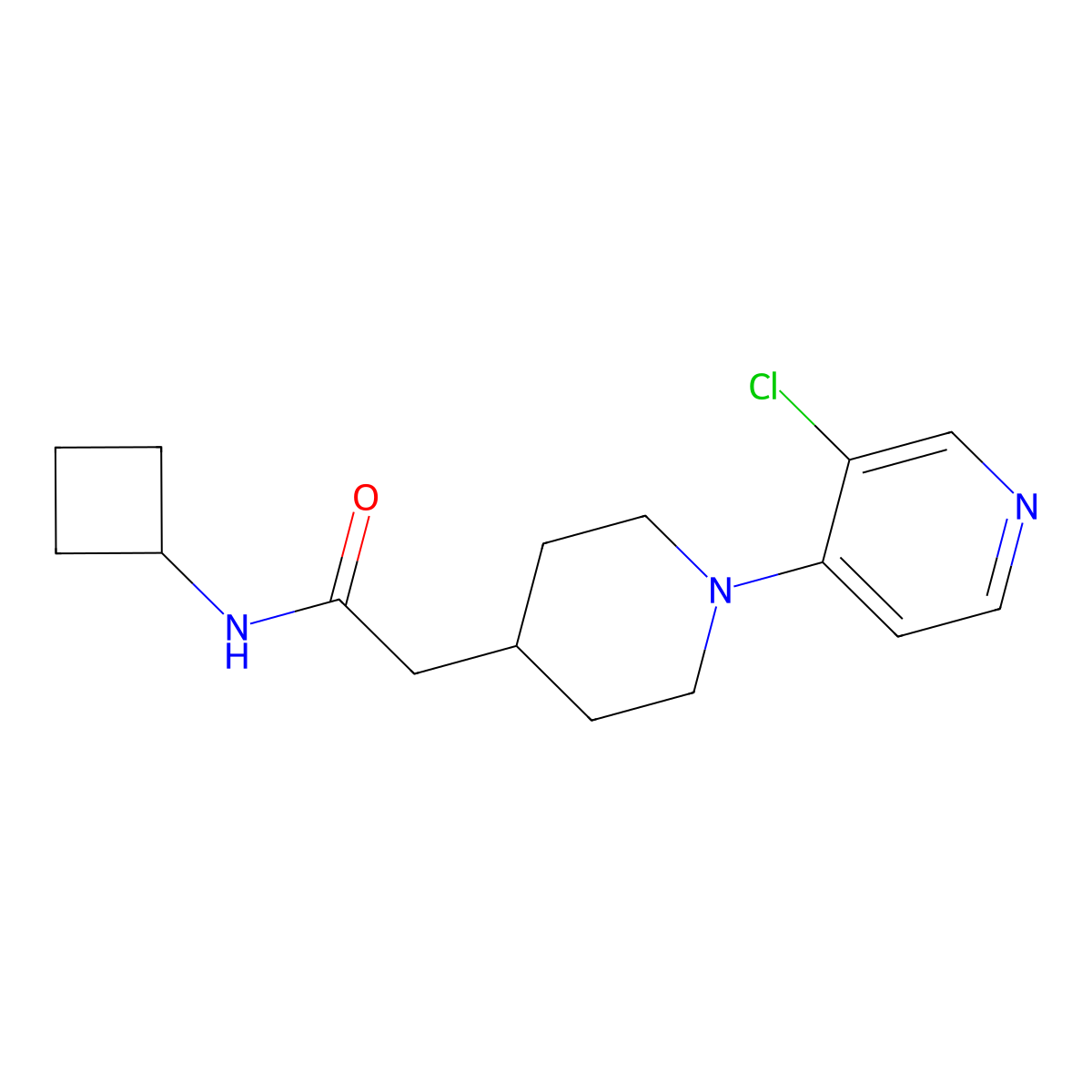 2-[1-(3-chloropyridin-4-yl)piperidin-4-yl]-N-cyclobutylacetamide molecular structure, CAS 3054545-79-5