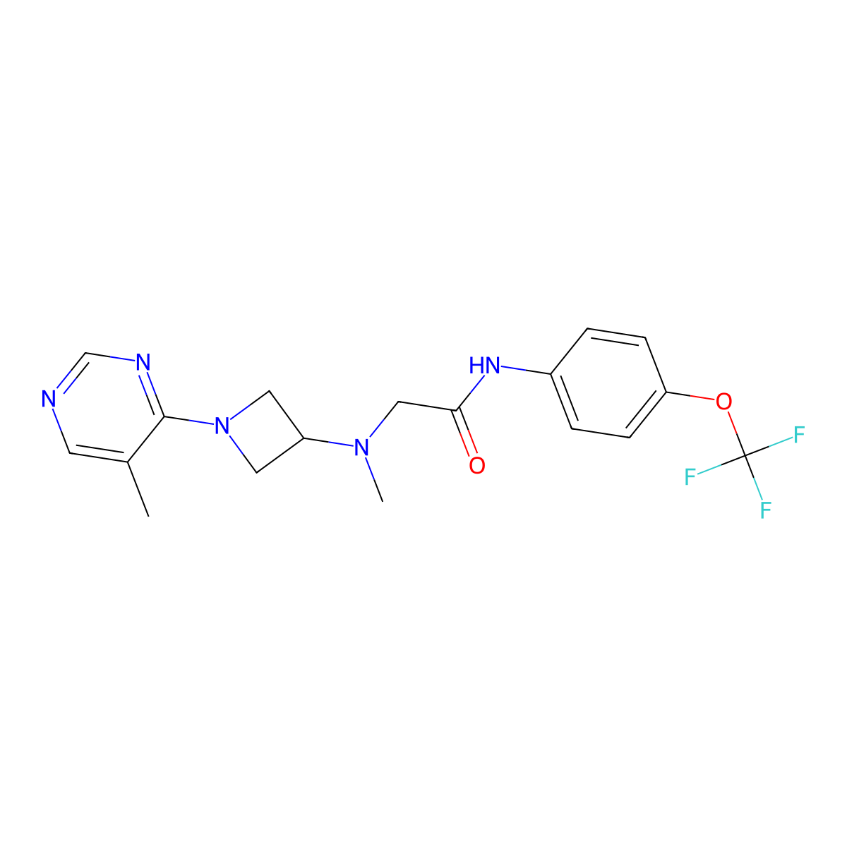 2-{methyl[1-(5-methylpyrimidin-4-yl)azetidin-3-yl]amino}-N-[4-(trifluoromethoxy)phenyl]acetamide molecular structure, CAS 3054545-82-0