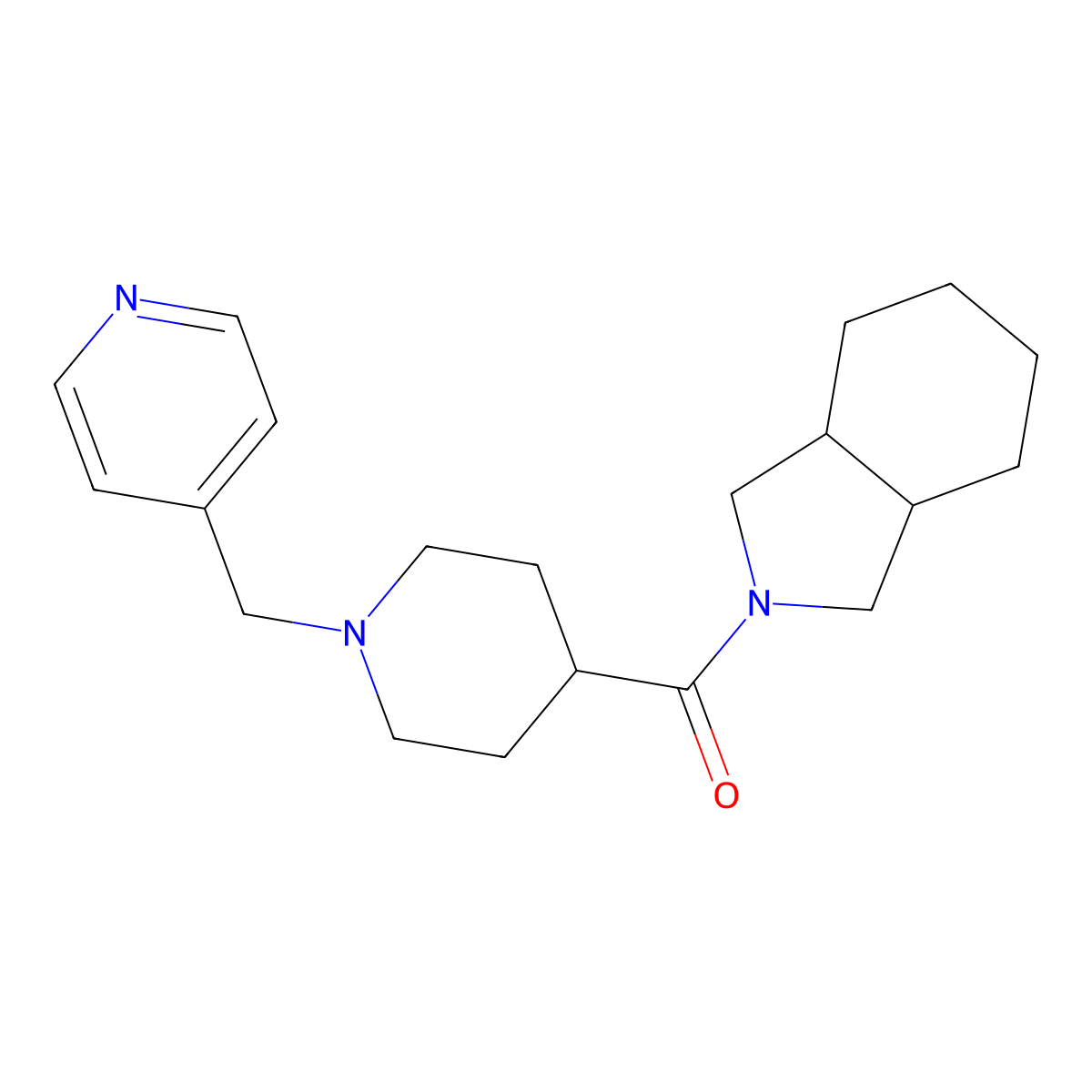 2-{1-[(pyridin-4-yl)methyl]piperidine-4-carbonyl}-octahydro-1H-isoindole molecular structure, CAS 3054545-95-5