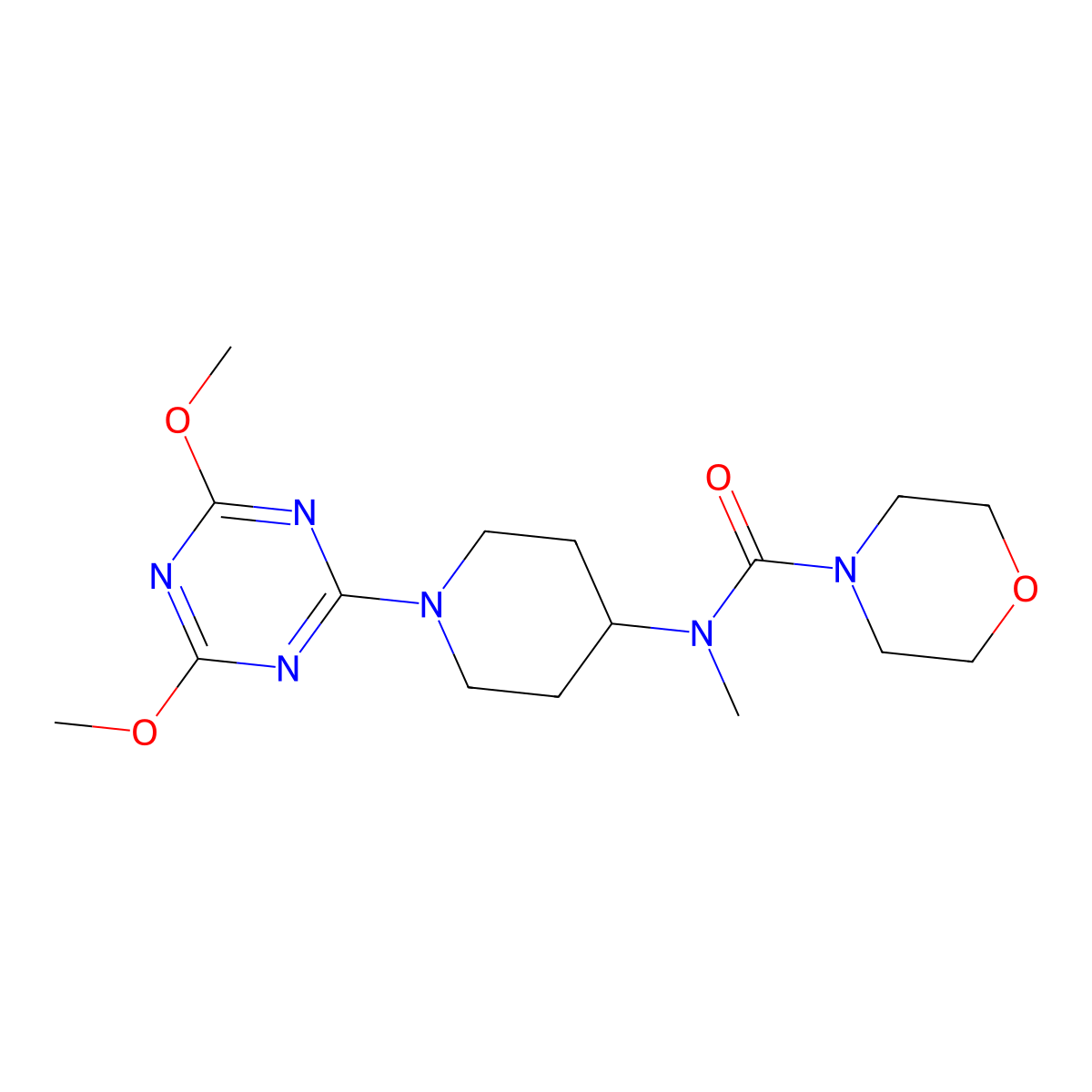 N-[1-(4,6-dimethoxy-1,3,5-triazin-2-yl)piperidin-4-yl]-N-methylmorpholine-4-carboxamide molecular structure, CAS 3054546-46-9