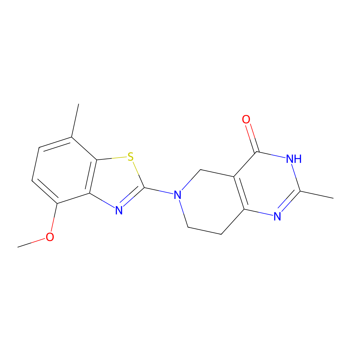 6-(4-methoxy-7-methyl-1,3-benzothiazol-2-yl)-2-methyl-3H,4H,5H,6H,7H,8H-pyrido[4,3-d]pyrimidin-4-one molecular structure, CAS 3054546-50-5