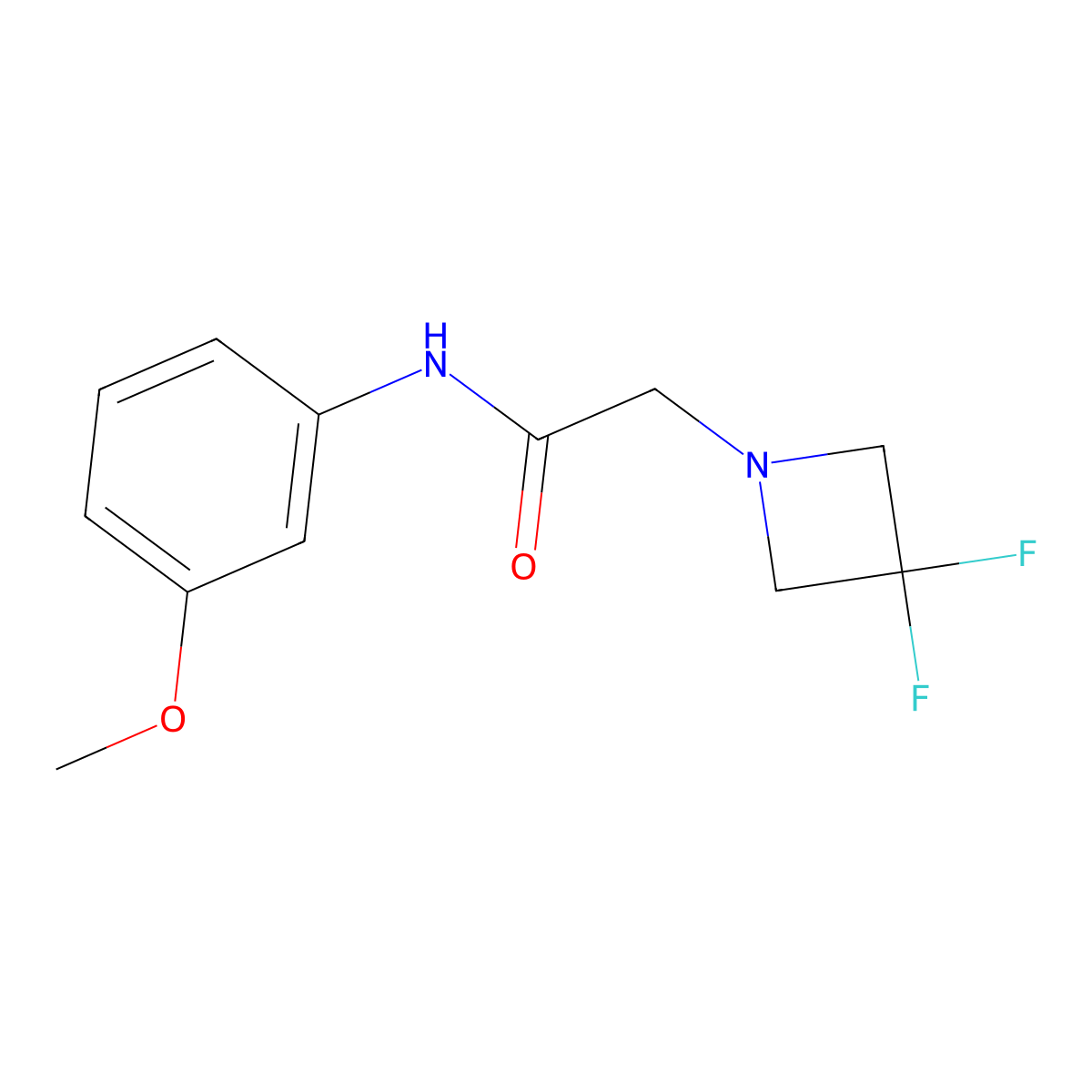 2-(3,3-difluoroazetidin-1-yl)-N-(3-methoxyphenyl)acetamide molecular structure, CAS 3054546-75-4