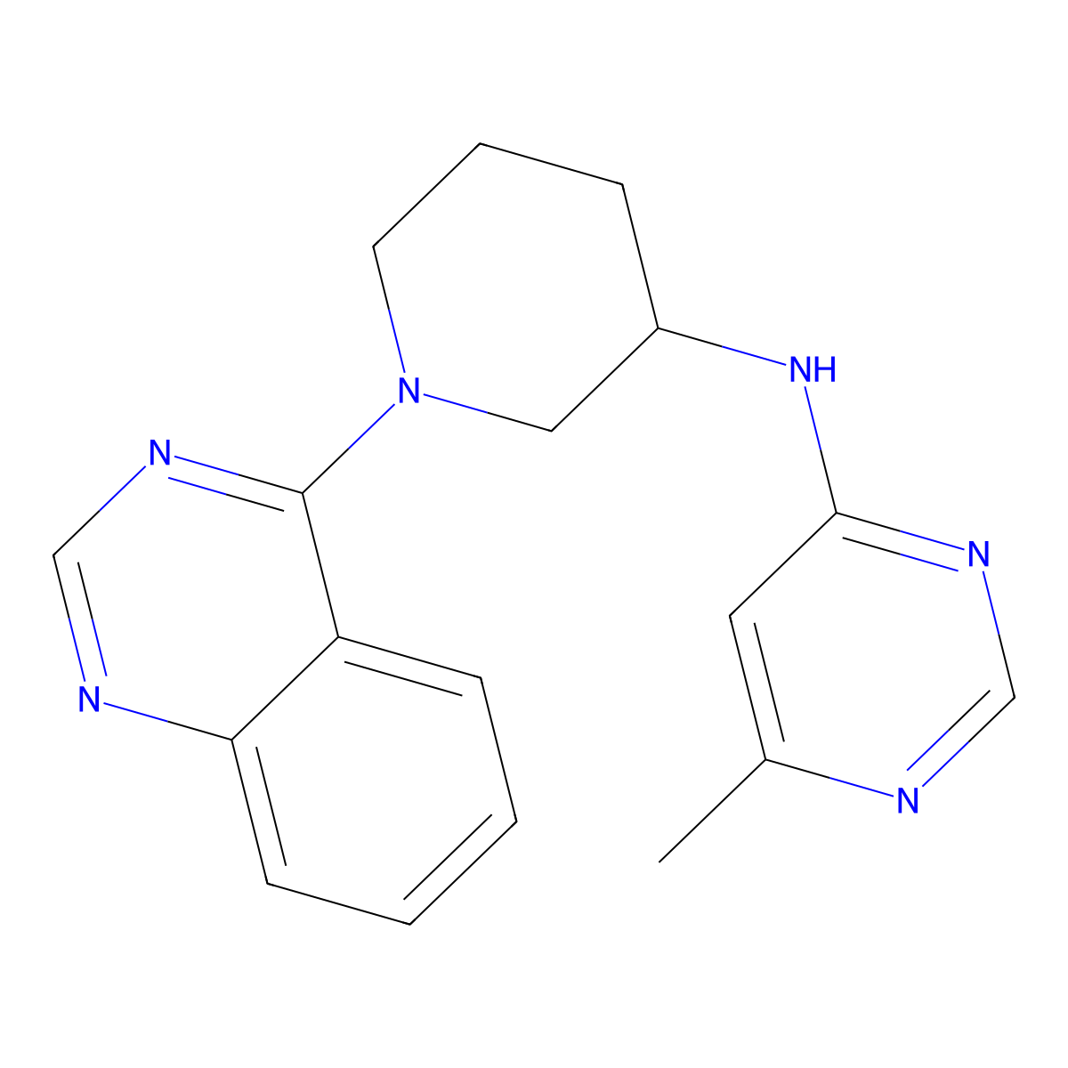 6-methyl-N-[1-(quinazolin-4-yl)piperidin-3-yl]pyrimidin-4-amine molecular structure, CAS 3054546-84-5