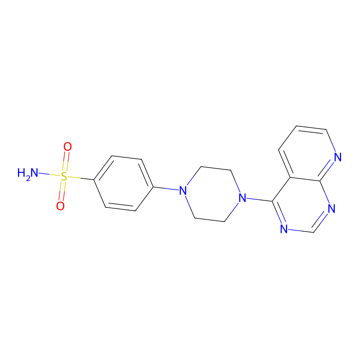 4-(4-{Pyrido[2,3-d]pyrimidin-4-yl}piperazin-1-yl)benzene-1-sulfonamide molecular structure, CAS 3054546-88-9