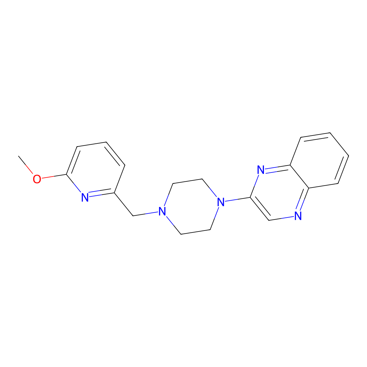 2-{4-[(6-Methoxypyridin-2-yl)methyl]piperazin-1-yl}quinoxaline molecular structure, CAS 3054546-91-4
