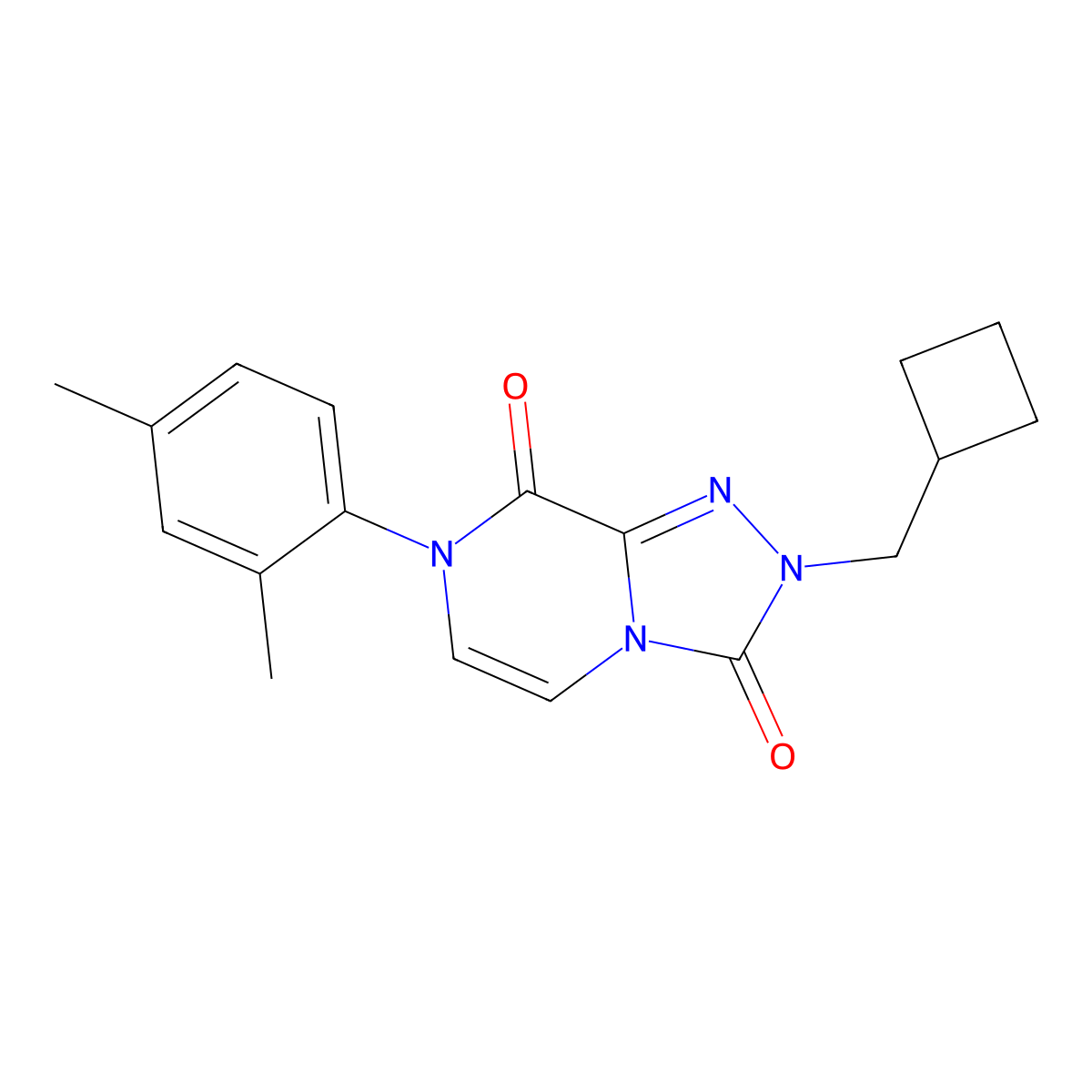 2-(cyclobutylmethyl)-7-(2,4-dimethylphenyl)-2H,3H,7H,8H-[1,2,4]triazolo[4,3-a]pyrazine-3,8-dione molecular structure, CAS 3054546-95-8