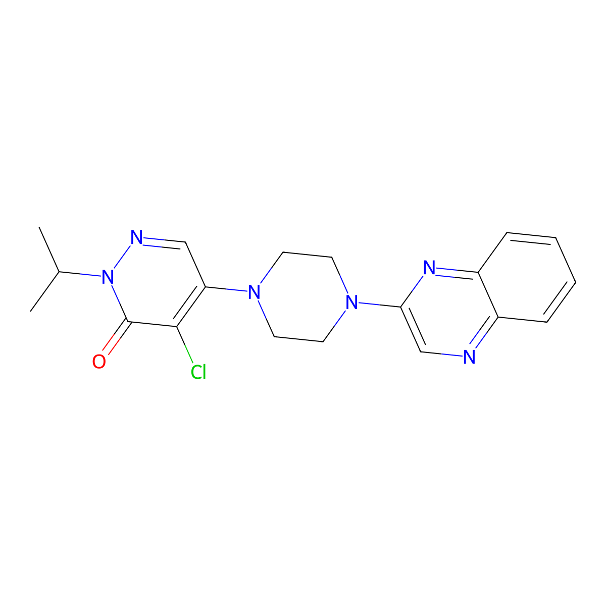 4-Chloro-2-(propan-2-yl)-5-[4-(quinoxalin-2-yl)piperazin-1-yl]-2,3-dihydropyridazin-3-one molecular structure, CAS 3054547-06-4