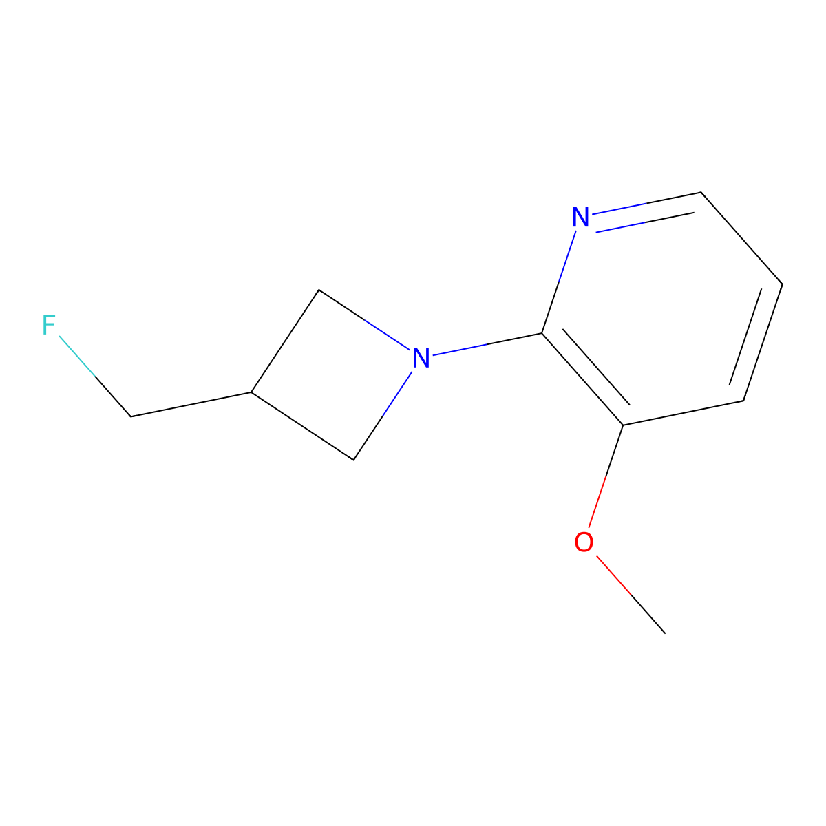 2-[3-(Fluoromethyl)azetidin-1-yl]-3-methoxypyridine molecular structure, CAS 3054547-07-5