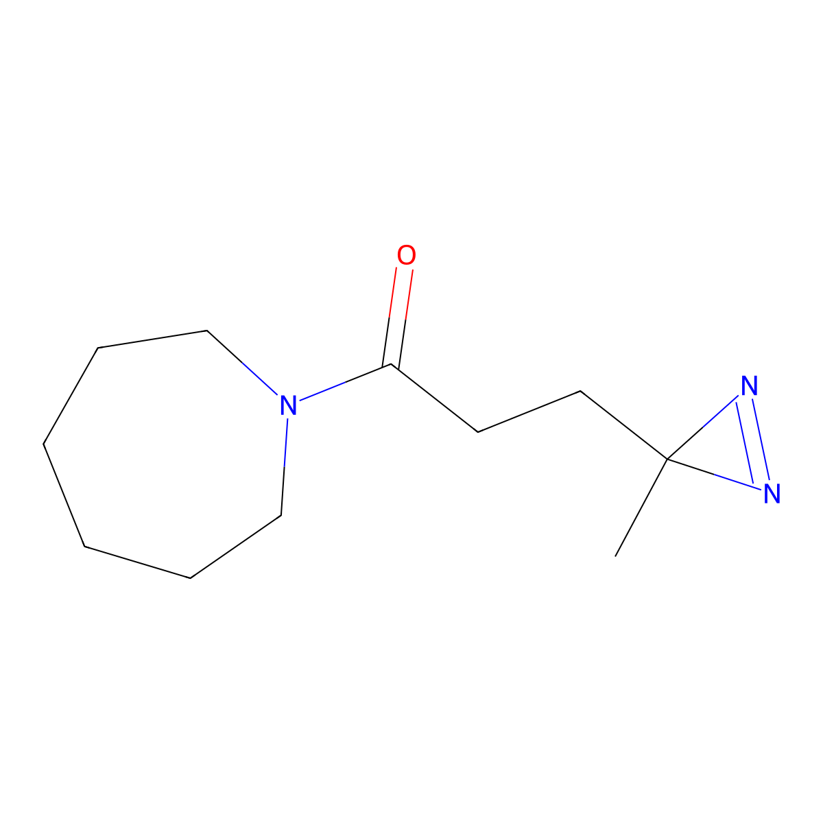 1-(azepan-1-yl)-3-(3-methyl-3H-diazirin-3-yl)propan-1-one molecular structure, CAS 3054547-19-9